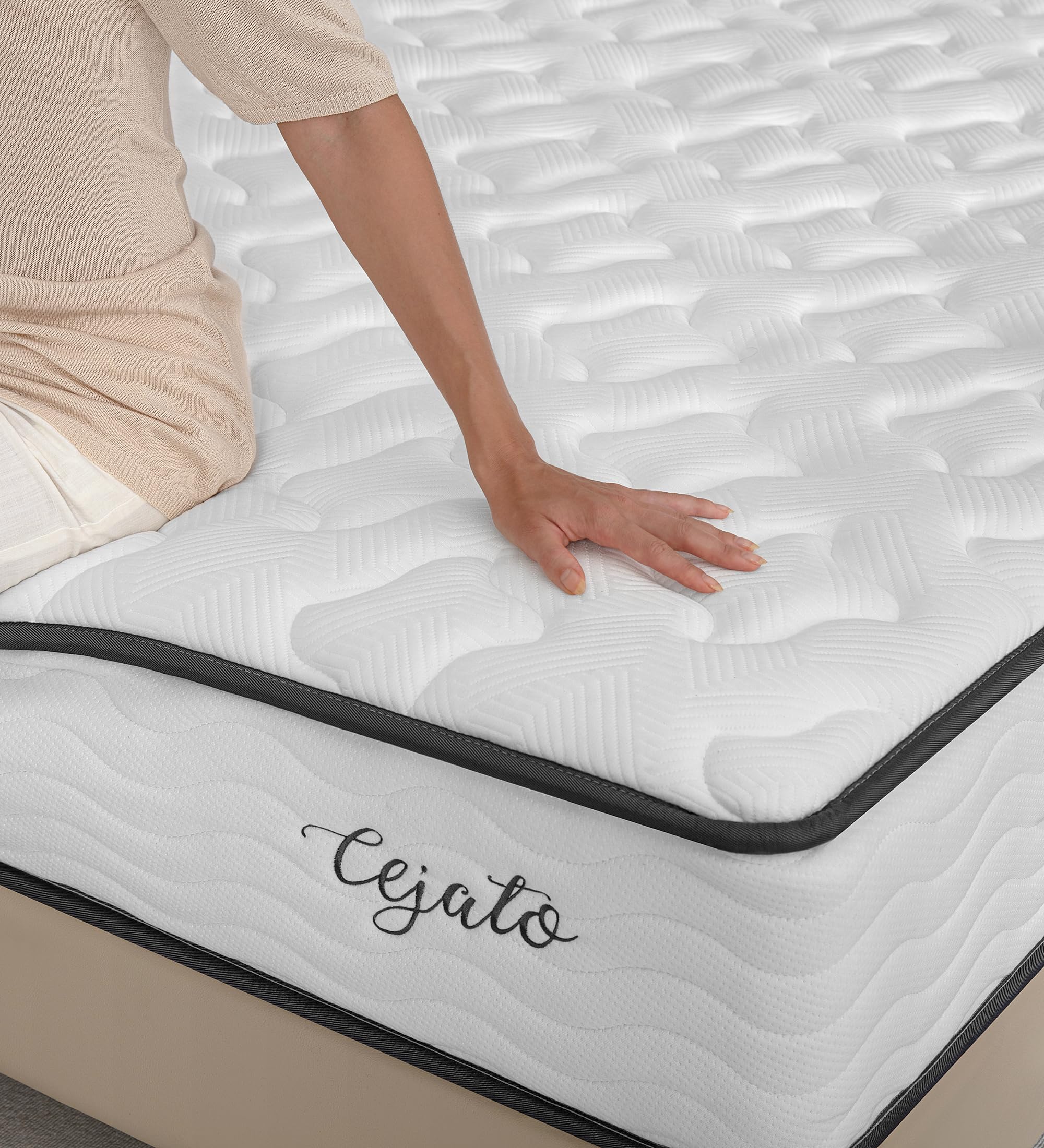 10 Inch Hybrid Full Mattress in a Box - Memory Foam & Pocket Springs for Back Pain Relief - Medium Firm White Mattress, CertiPUR-US Certified - Perfect for Guest Rooms, Dormitories & Apartment Living