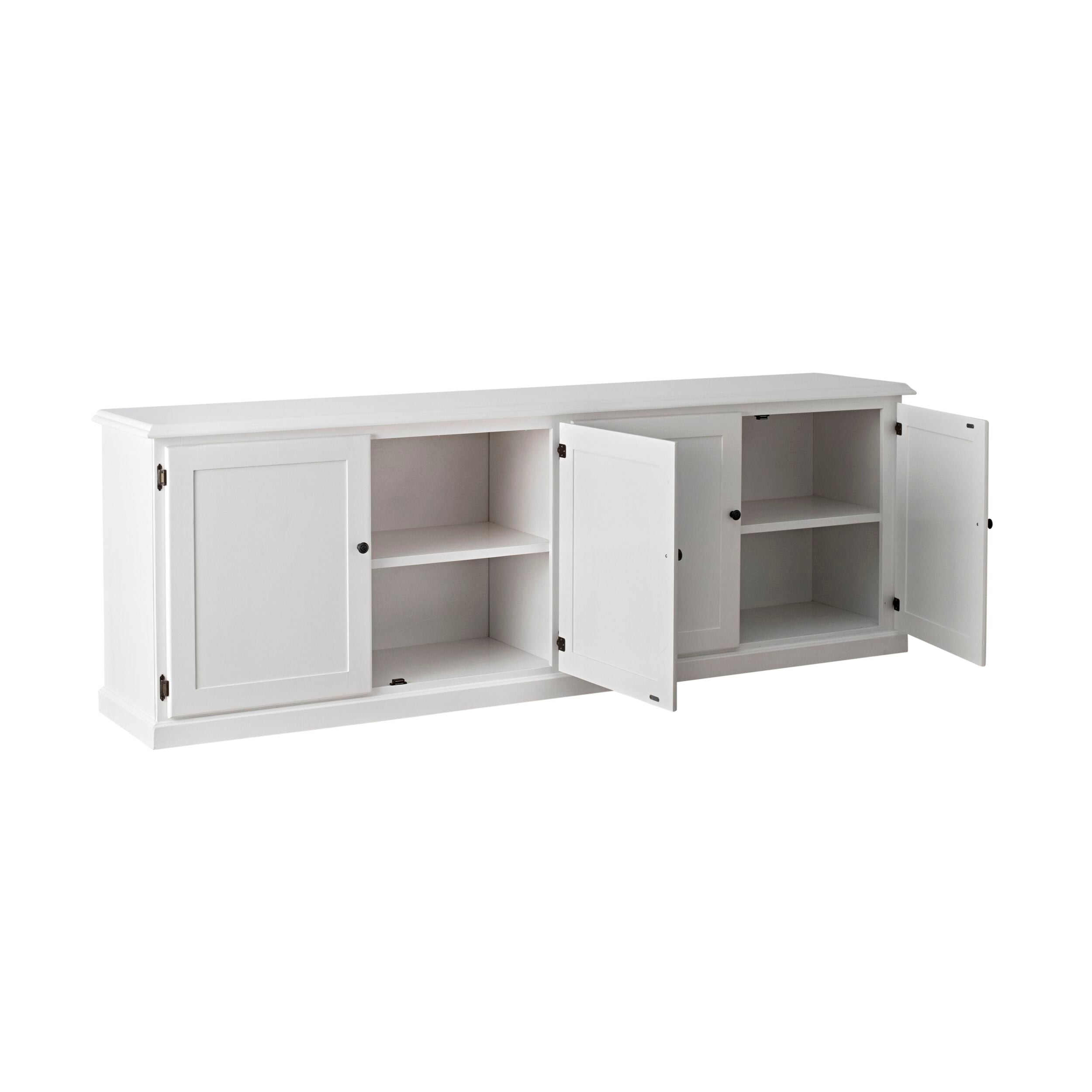 Armand 4-Door Bookcase Storage Cabinet 94.5 x 32.7 Inches White - Perfect for Living Room, Office & Library Organization