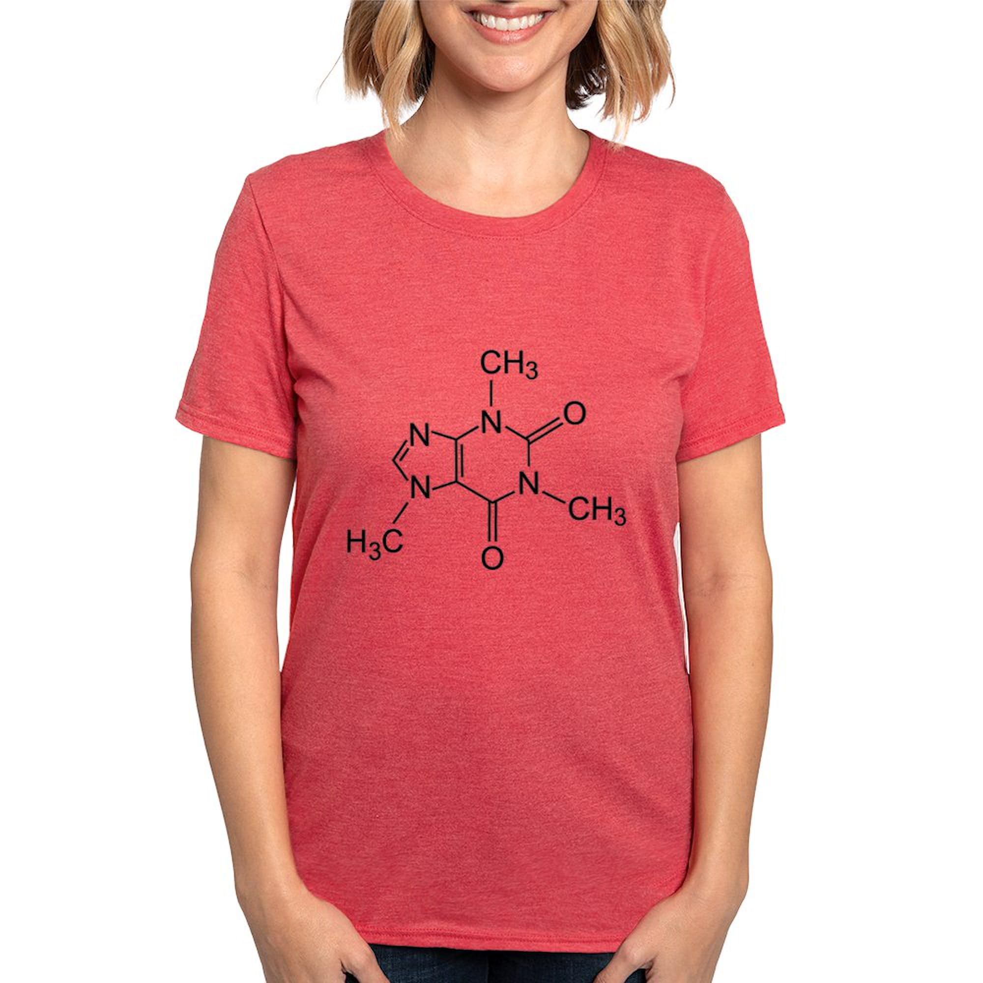 Caffeine Molecule T-Shirt for Women - Soft Tri-Blend Tee - Perfect for Coffee Lovers, Science Geeks & Casual Wear