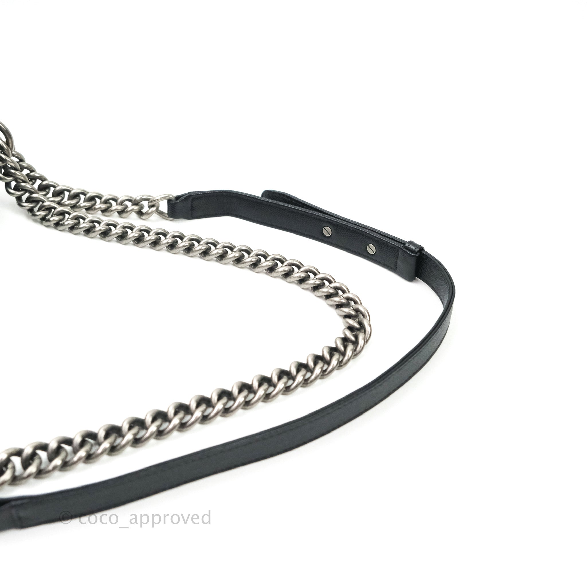 Chanel Boy New Medium Quilted Black Caviar Leather Bag with Ruthenium Hardware - Luxury Crossbody Purse for Women, Perfect for Evening Events & Daily Use