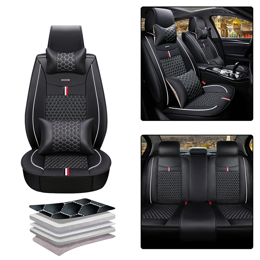 Premium Car Seat Covers for BMW I3 & M5 - 5-Piece Full Set with Pillows | Airbag Compatible | Black & Beige Options | Perfect for Daily Commute & Road Trips