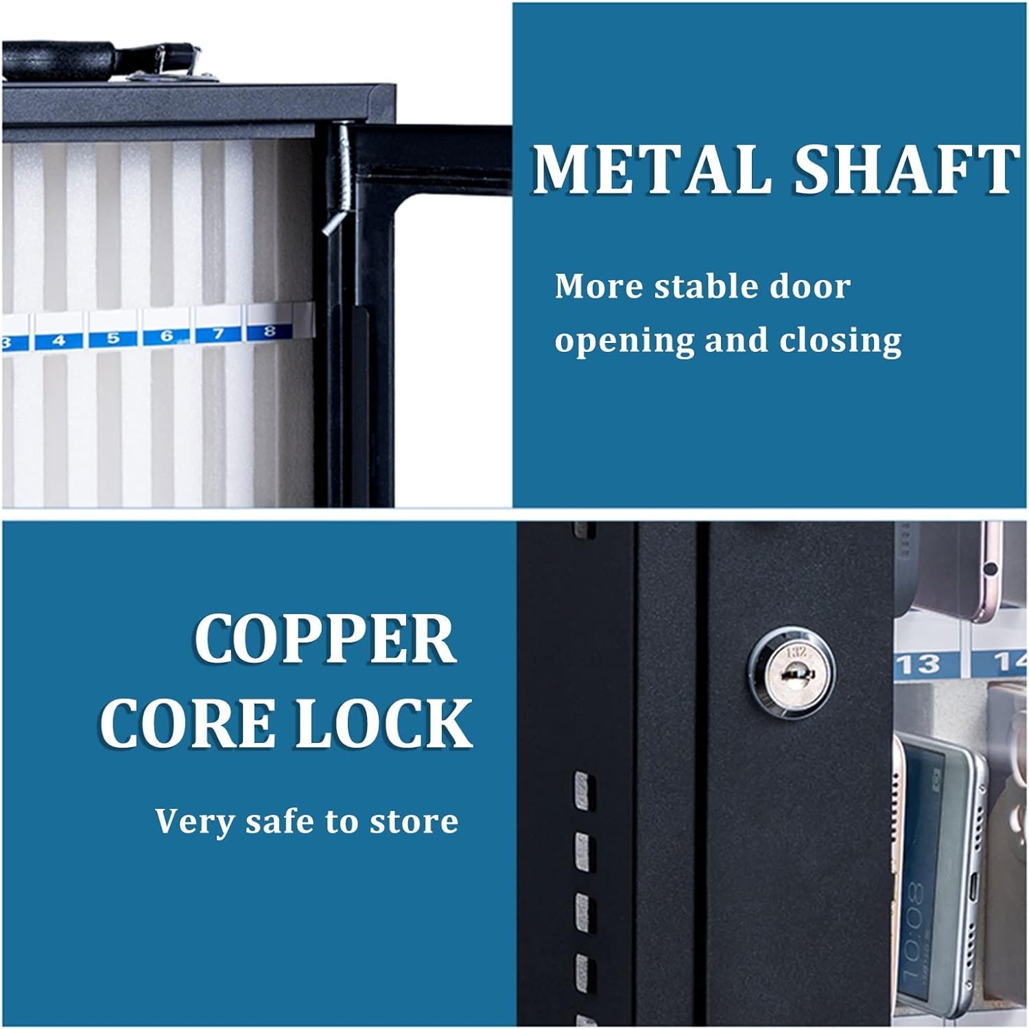 Stainless Steel Cell Phone Locker Cabinet - Portable Mobile Phone Storage Box for School, Office & Home (60 Capacity, Black) - Perfect for Classrooms, Meetings & Secure Device Storage