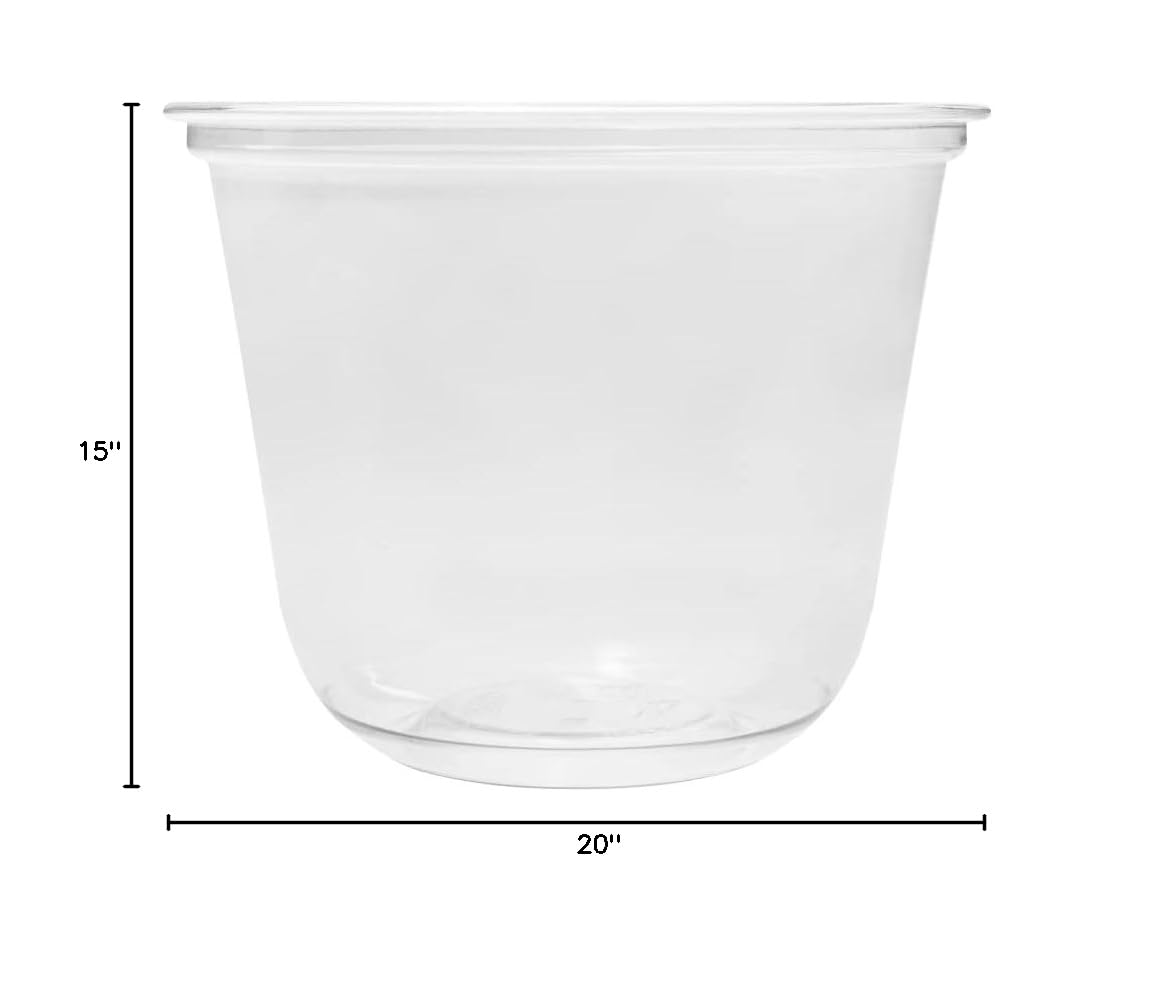 12oz Clear PET Plastic Cups - U-Shape Rim (98mm) - Pack of 1,000 - Disposable Drinking Cups for Parties, Events, Coffee & Beverage Service