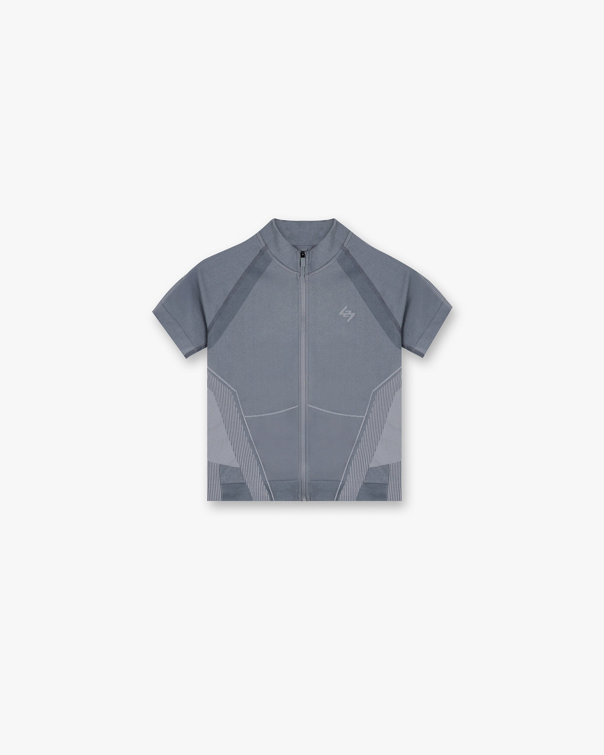 247 Hydro Seamless Zip Front T-Shirt for Men - Moisture Wicking Athletic Shirt - Ice Grey - Perfect for Running, Gym & Outdoor Activities