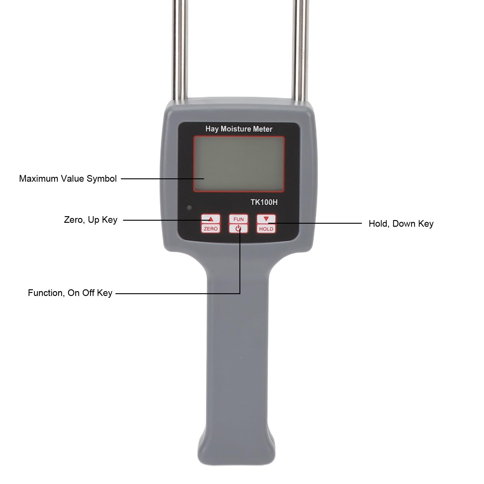 Digital Hay Moisture Meter with Probe - Portable Handheld Hay Humidity Tester for Cereal Straw, Bran, Forage Grass - Perfect for Alfalfa, Leymus Chinensis & Farm Feed Storage (Ideal for Agriculture, Livestock Farming & Hay Baling)