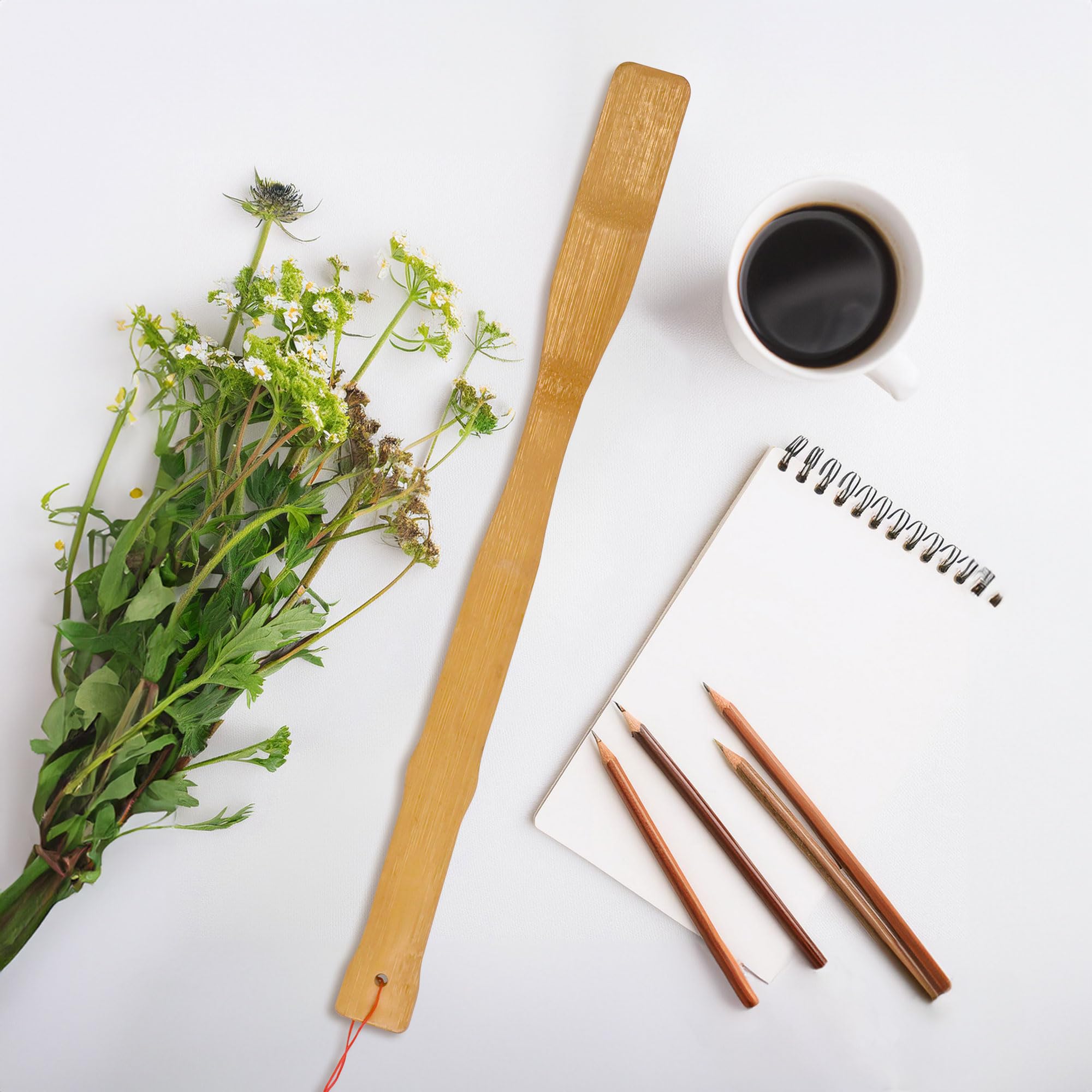 BambooMN 20-Pack 17 Inch Long Handle Bamboo Shoe Horns with Bonus Travel Size Back Scratcher - Durable Shoe Accessories for Easy Dressing & Comfortable Back Relief at Home or On The Go