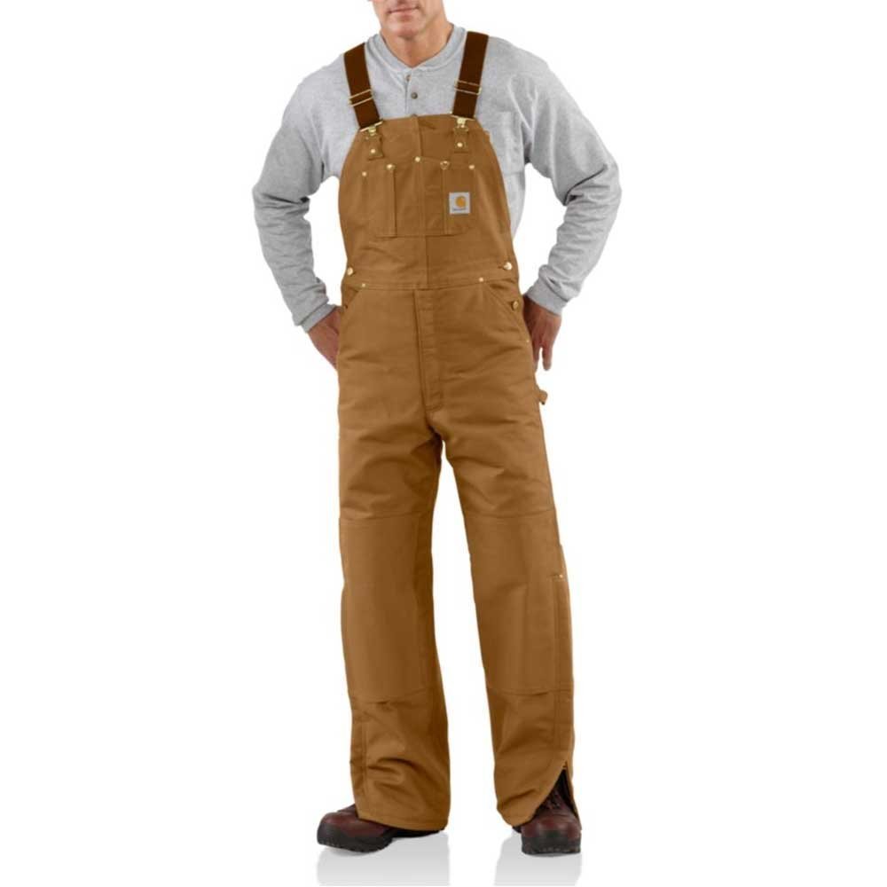 Carhartt Men's Quilt Lined Duck Bib Overalls R02 - Durable Workwear for Construction, Farming & Outdoor Activities | Heavy Duty Insulated Coveralls for Cold Weather Work