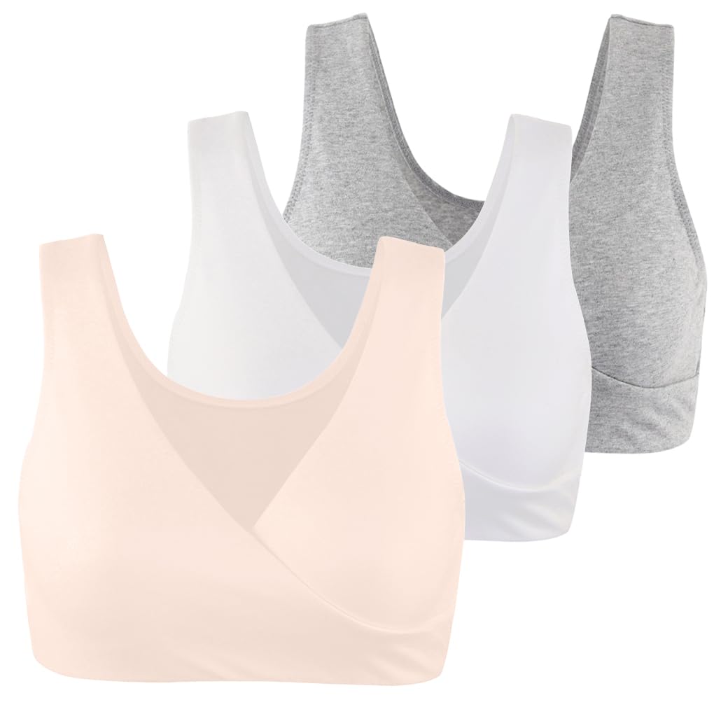 COLOMI Wireless Maternity Nursing Bra - Soft Cotton Breastfeeding Bra for Comfortable Sleep & Daily Wear - Perfect for Pregnancy & Postpartum Use
