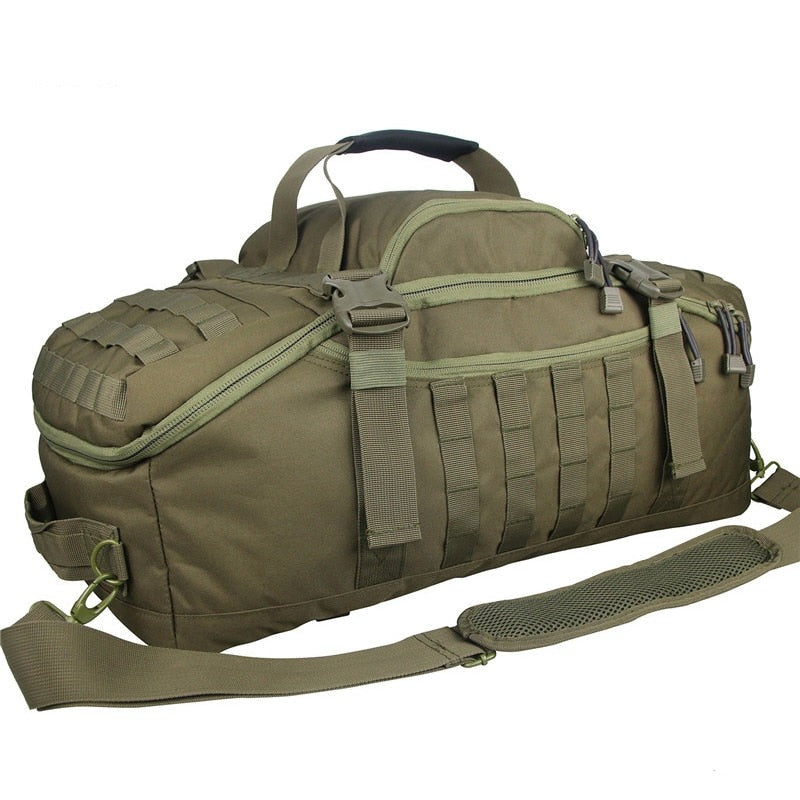 3 in 1 Military Tactical Duffel Bag - Waterproof Travel Backpack & Rucksack for Outdoor Camping, Hiking, and Adventure Sports