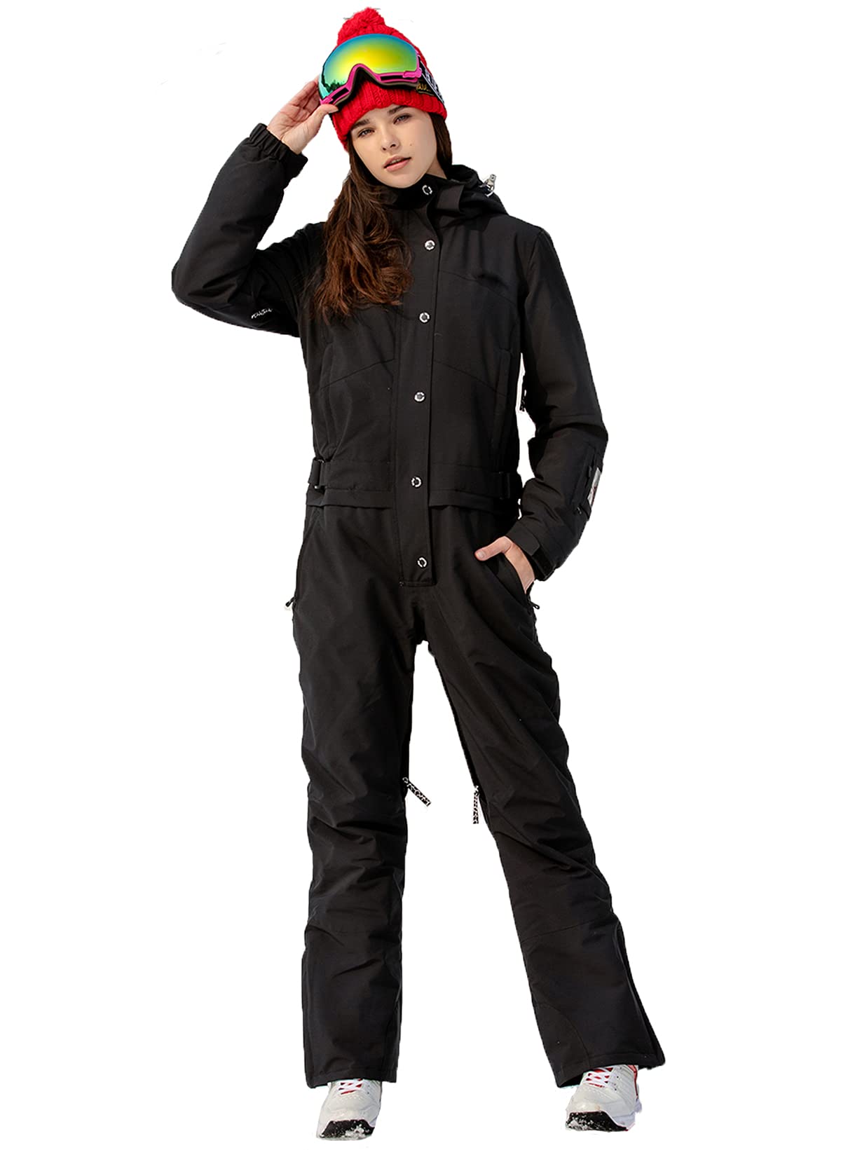 SNBOCON Women's Colorful One-Piece Snowsuit - Waterproof Winter Ski & Snowboard Suit for Outdoor Snow Sports | Perfect for Skiing, Snowboarding & Winter Adventures