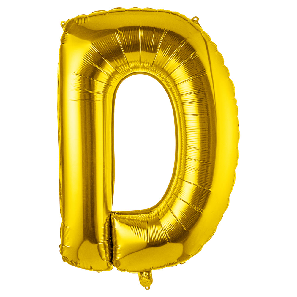 Balloonify Gold Mylar Letter D Balloon - 40 Inch Large Foil Alphabet Balloon for Birthday Party Decorations, Baby Showers & Graduation Celebrations