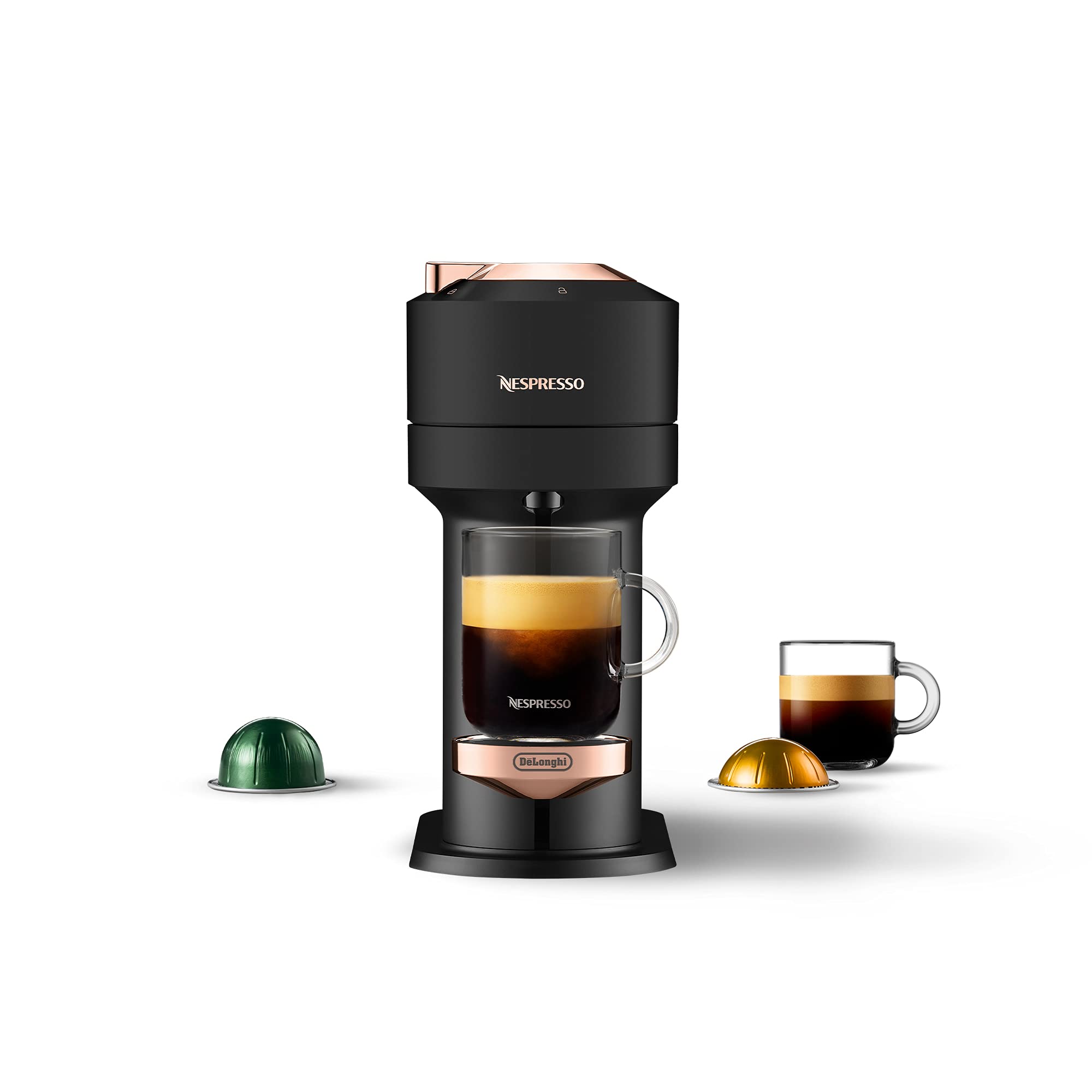 Nespresso Vertuo Coffee and Espresso Maker Machine - Matte Black & Rose Gold | Single-Serve Pod Brewer for Home, Office & Gifts | Perfect for Morning Coffee & Afternoon Espresso Breaks