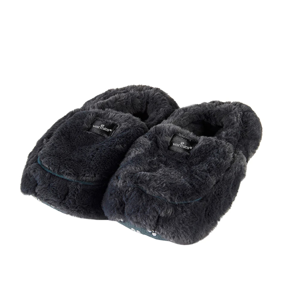 Premium Charcoal Microwavable Slippers for Men & Women - Ultra Soft & Cozy Therapeutic Foot Warmers - Perfect for Winter, Arthritis Pain Relief & Home Relaxation