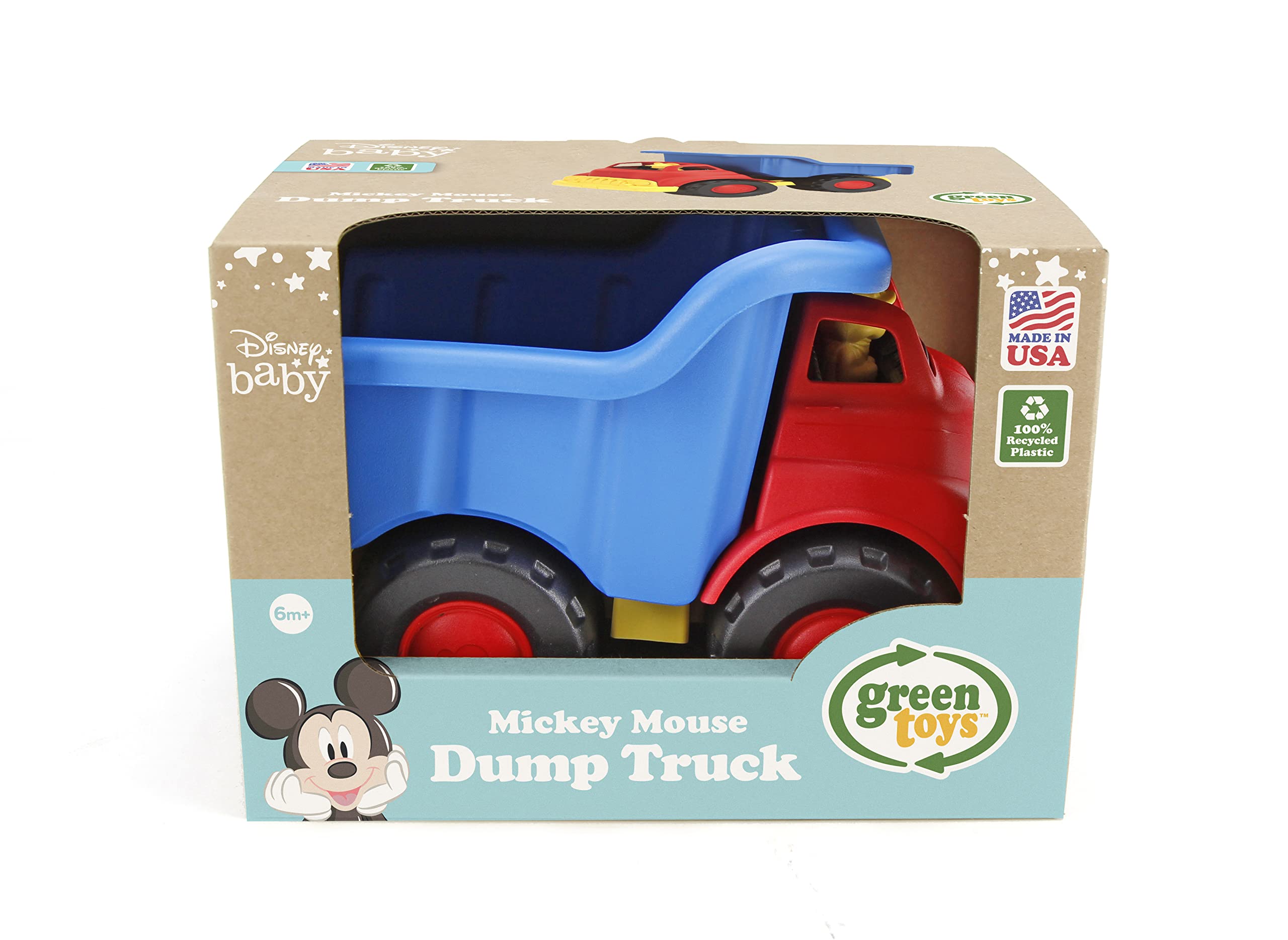 Green Toys Mickey Mouse Dump Truck - Eco-Friendly Plastic Toy for Kids Ages 1-3 | Disney Licensed Play Vehicle for Sandbox, Beach & Indoor Play | Perfect Gift for Toddlers & Preschoolers