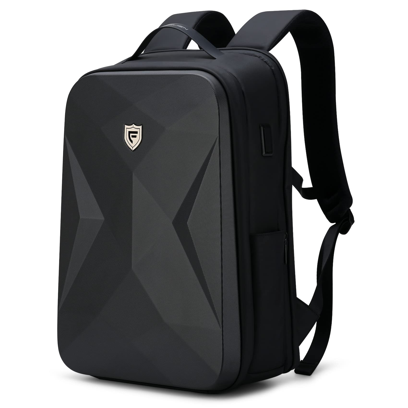 FENRUIEN 17 Inch Waterproof Anti-Theft Laptop Backpack for Men with USB C Charging Port - Hardshell Gaming Computer Bag for Work, Travel & School (Black)