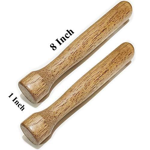 2 Pack 8 Inch Wooden Muddler Sticks for Cocktails - Premium Durable Bar Tools for Mojito, Old Fashioned & Mixing Drinks - Perfect Bartender Gadgets for Home Bars & Professional Use