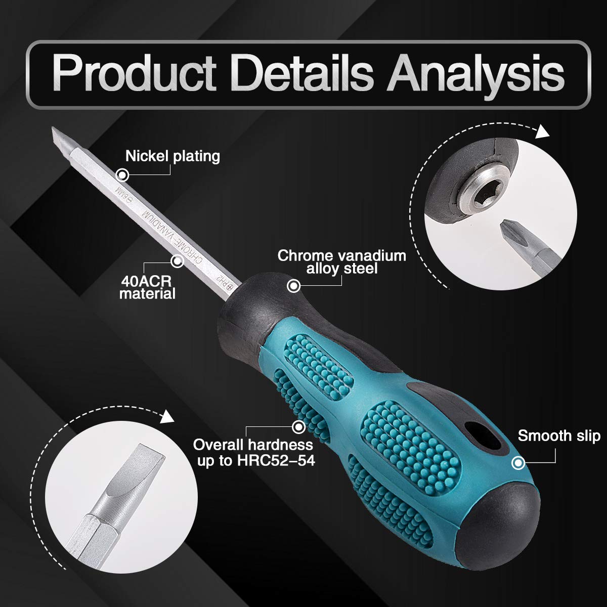 Dual-Purpose Flat Head & Phillips Screwdriver - 6mm Tip, 100mm Shank - Professional & Home Tool Kit Essential for DIY Projects, Furniture Assembly & Electronics Repair