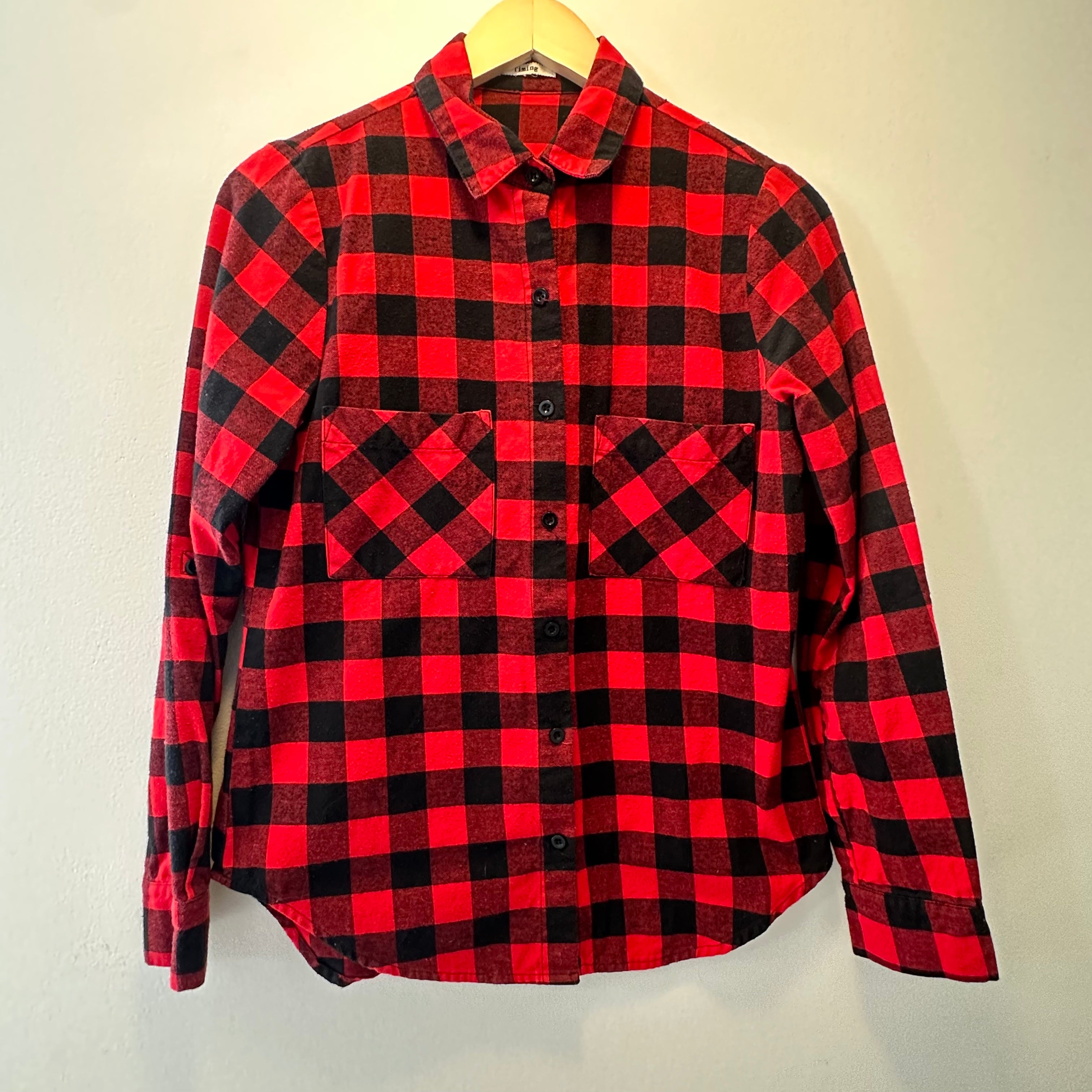 Red Plaid Flannel Shirt for Men - Soft & Cozy Button Down Shirt - Casual Winter Wear for Outdoor Activities & Layering