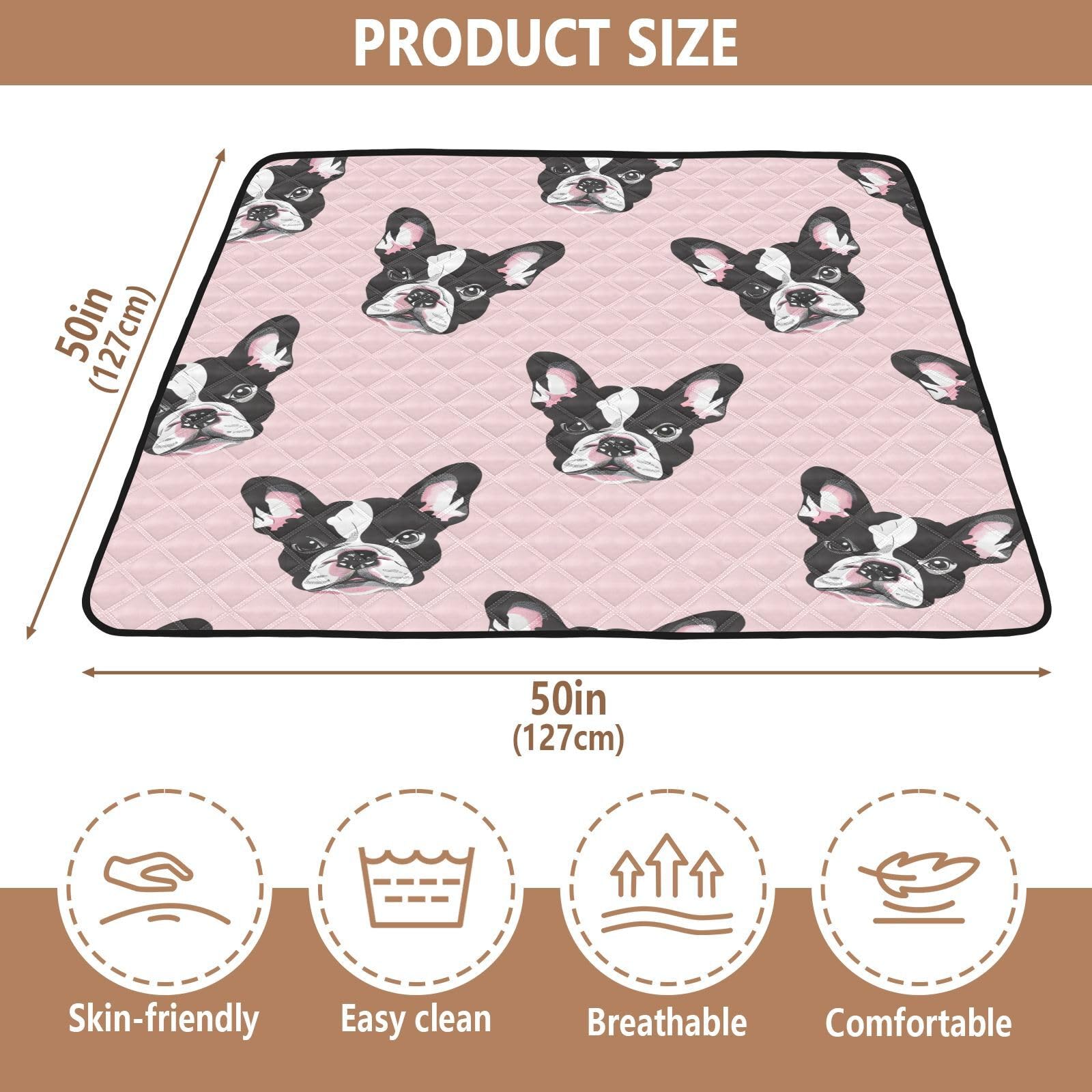 Premium Soft Baby Play Mat for Dogs - 50x50 Inch Non-Slip Floor Playmat for Infants 0-12 Months | Crawling Mat for Newborns & Toddlers | Safe Playpen Mat for Nursery, Living Room & Daycare Use