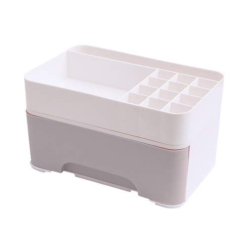 Wangbadan Makeup Organizer with Plastic Drawers - Cosmetic Storage Box for Jewelry, Nail Polish & Office Supplies | Desktop Organizer for Bathroom, Bedroom & Vanity (Gray) - Perfect for Makeup Artists & Home Organization