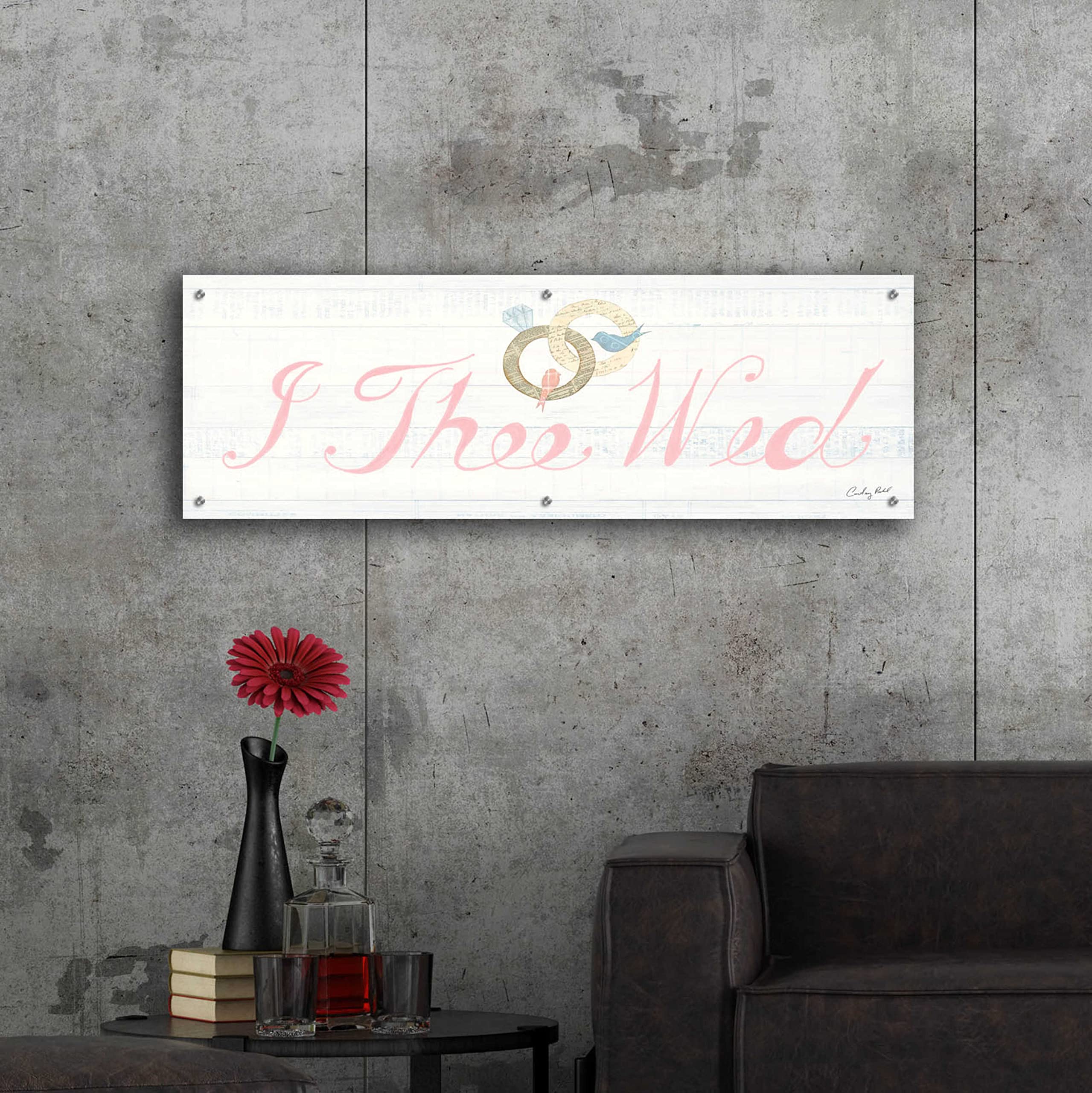 Courtney Prahl Lovebirds Sign I - 48x16 Inch Acrylic Glass Wall Art Painting, Modern Home Decor for Living Room, Bedroom & Office