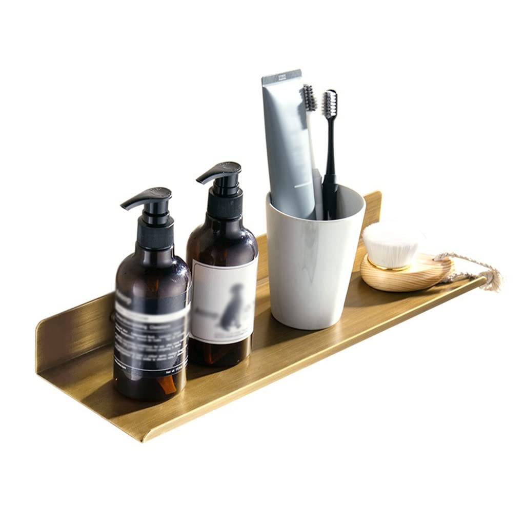 XXZY Antique European-Style Wall Mounted Shower Caddy Shelf Organizer - All-Copper Bathroom Storage Rack for Cosmetics & Toiletries - Rustproof Space-Saving Bathroom Organizer (40cm) - Perfect for Small Bathrooms, Showers & Vanity Organization