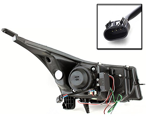 Halo LED DRL Tube Projector Headlights for 2011-2013 Chevy Cruze - Chrome Finish, Bright White Light - Perfect for Night Driving & Car Customization