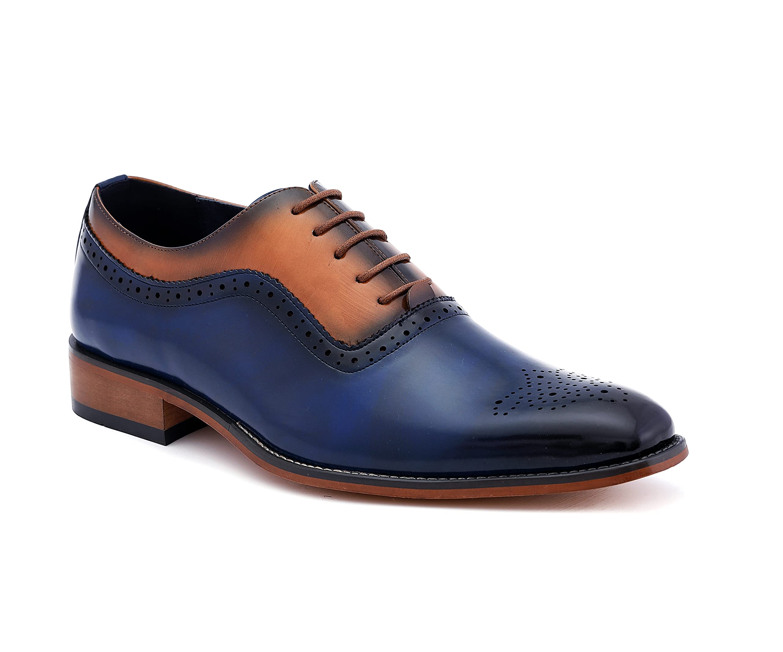 Amali Piedmont Men's Dress Shoes - Classic Oxford & Tuxedo Shoes for Men - Two-Tone Lace-Up Formal Shoes - Premium Designer Footwear for Business, Weddings & Special Occasions