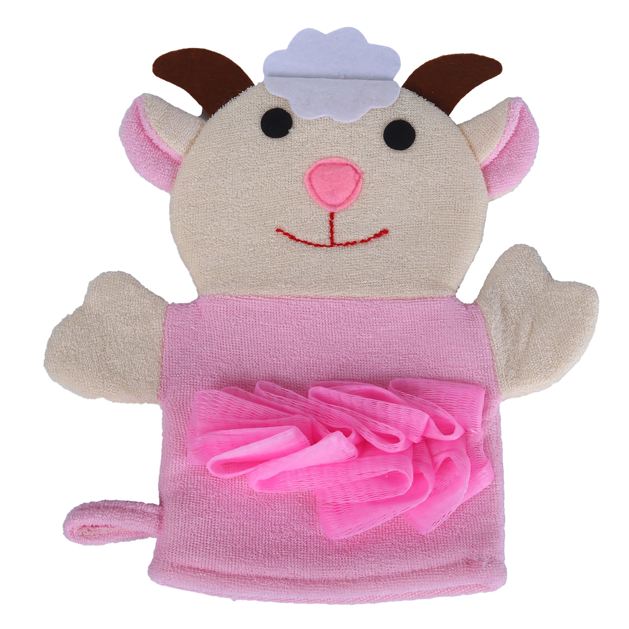 Baby Cow Hand Puppet Wash Mitt for Kids - Soft Terry Cloth Bath Gloves for Baby & Toddler Care