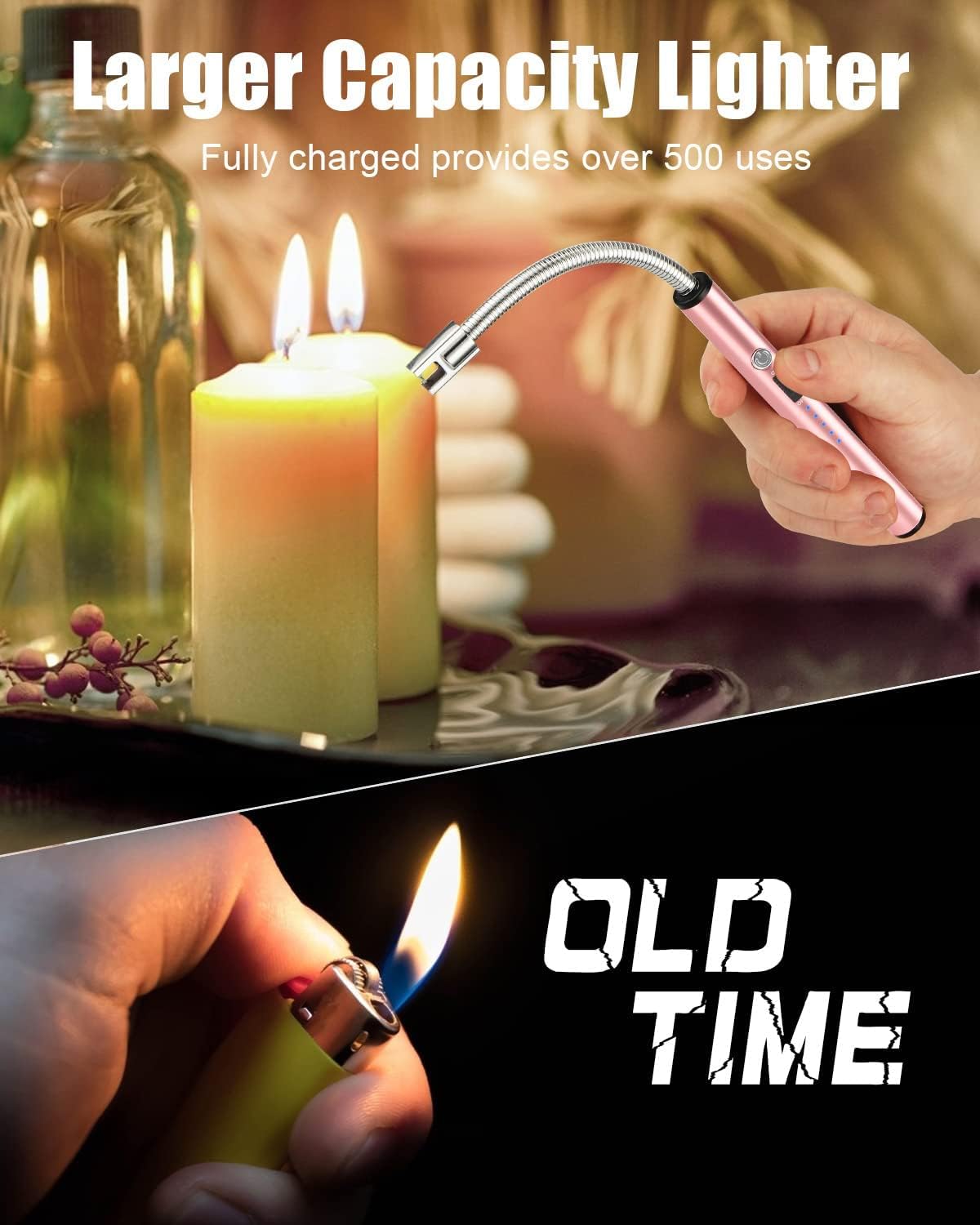 SHUWANJIA Plasma Rechargeable Electric Lighter - Windproof, 360° Flexible, USB Charging for Kitchen, BBQ, Candles, Pooja, Camping & Outdoor Use - Multi-Color Flameless Lighter (Ideal for Home, Travel & Emergency Lighting)