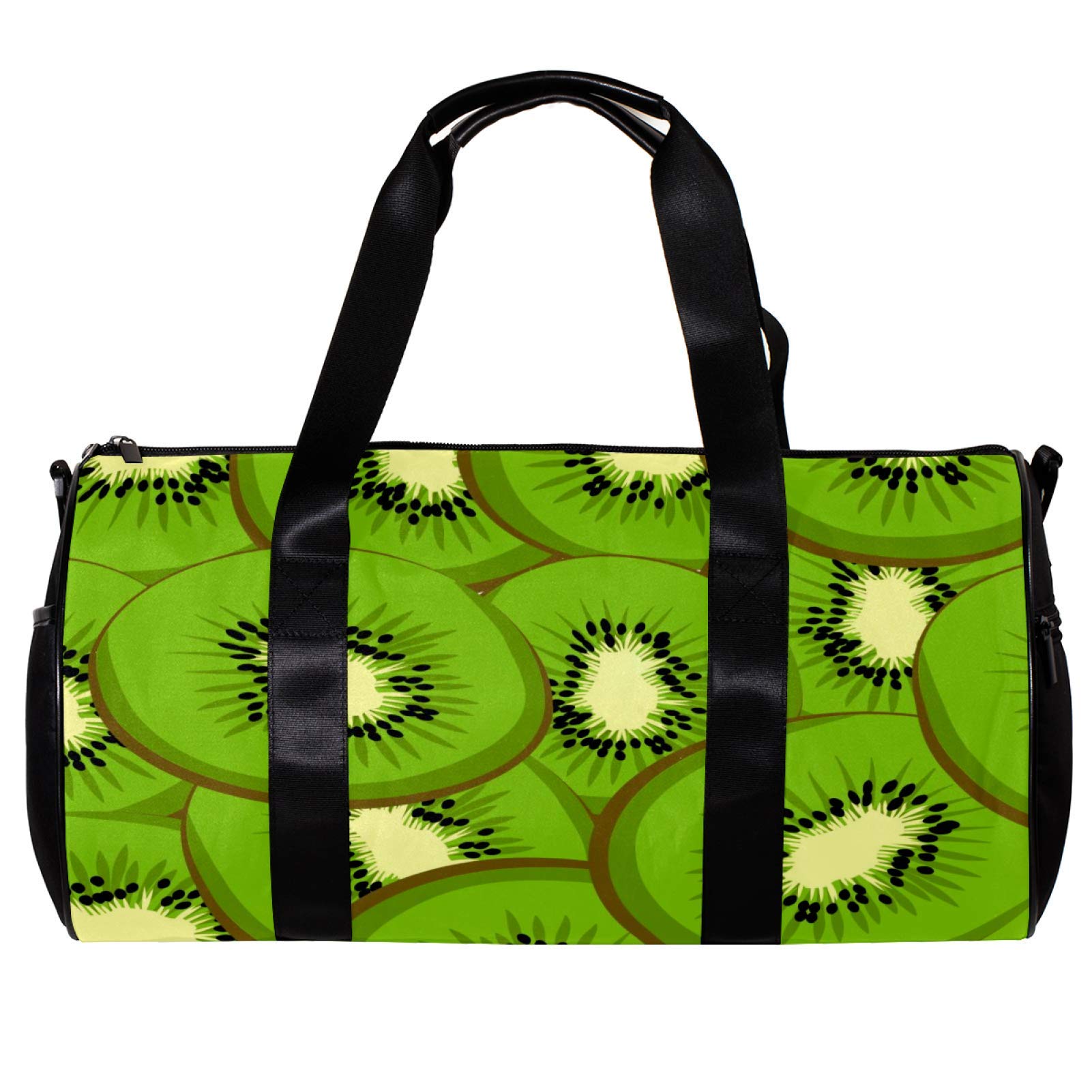 MaMacool Round Gym Sports Duffel Bag with Detachable Shoulder Strap - Kiwi Green Waterproof Training Bag for Men & Women - Perfect for Gym, Travel & Overnight Trips