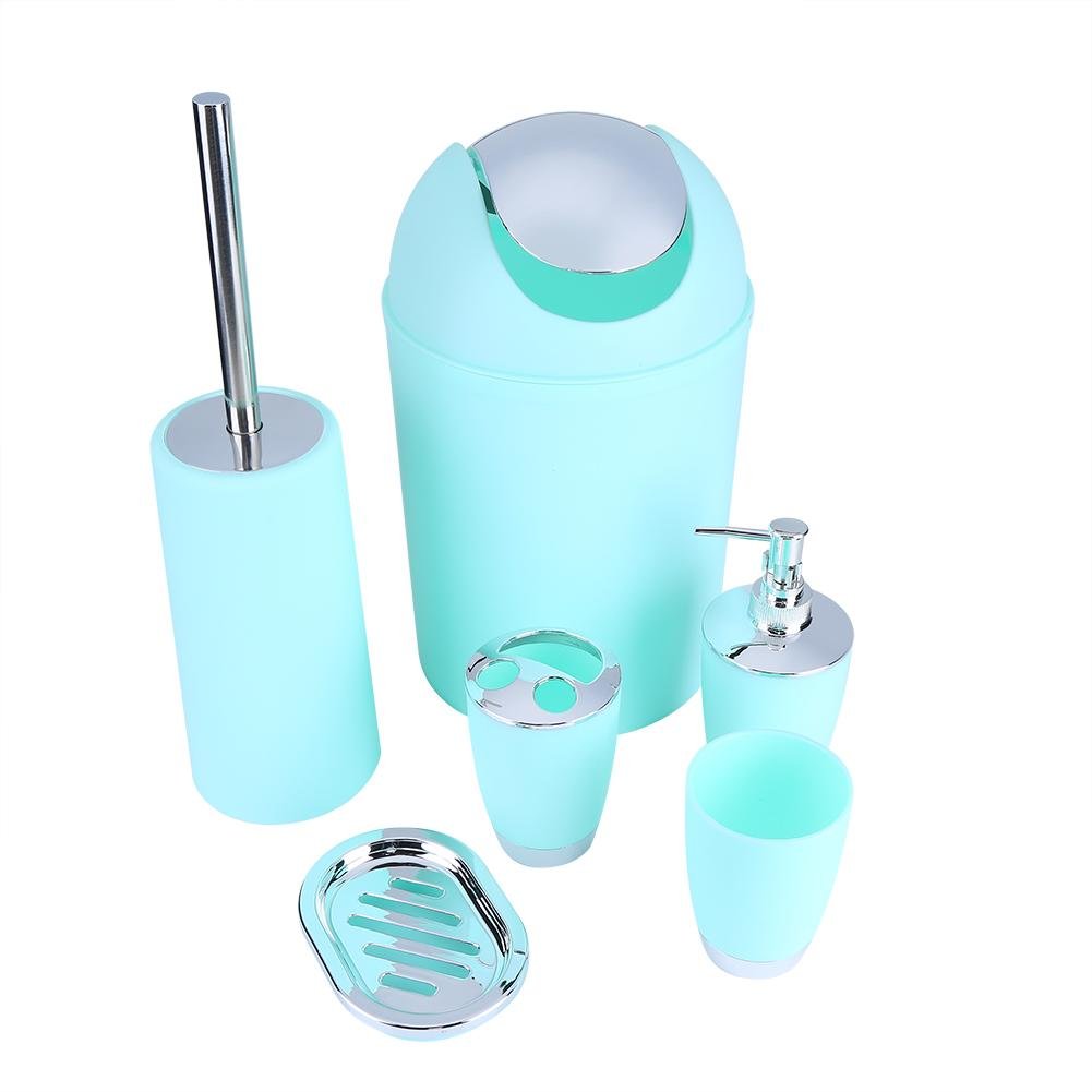 AYNEFY 6-Piece Bathroom Accessory Set - Soap Dispenser, Toothbrush Holder, Soap Dish, Tumbler Cup, Toilet Brush Holder & Waste Bin | Modern Bathroom Organization for Home, Apartment & Guest Bath Decor