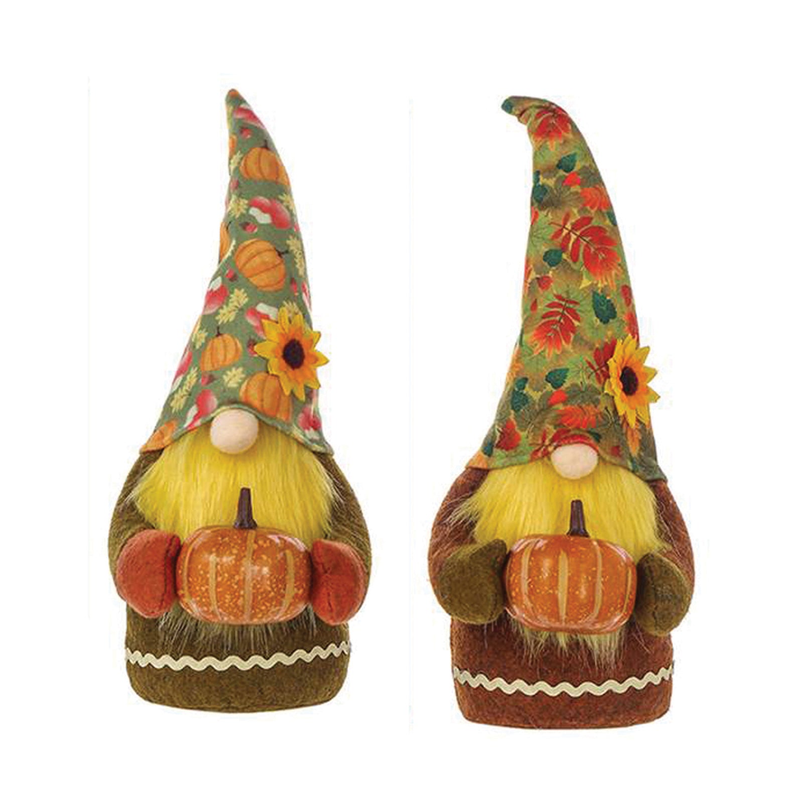 Fall Harvest 13.5 Inch Garden Gnomes (Set of 2) - Perfect for Autumn Porch Decor, Yard Ornaments & Seasonal Home Decoration