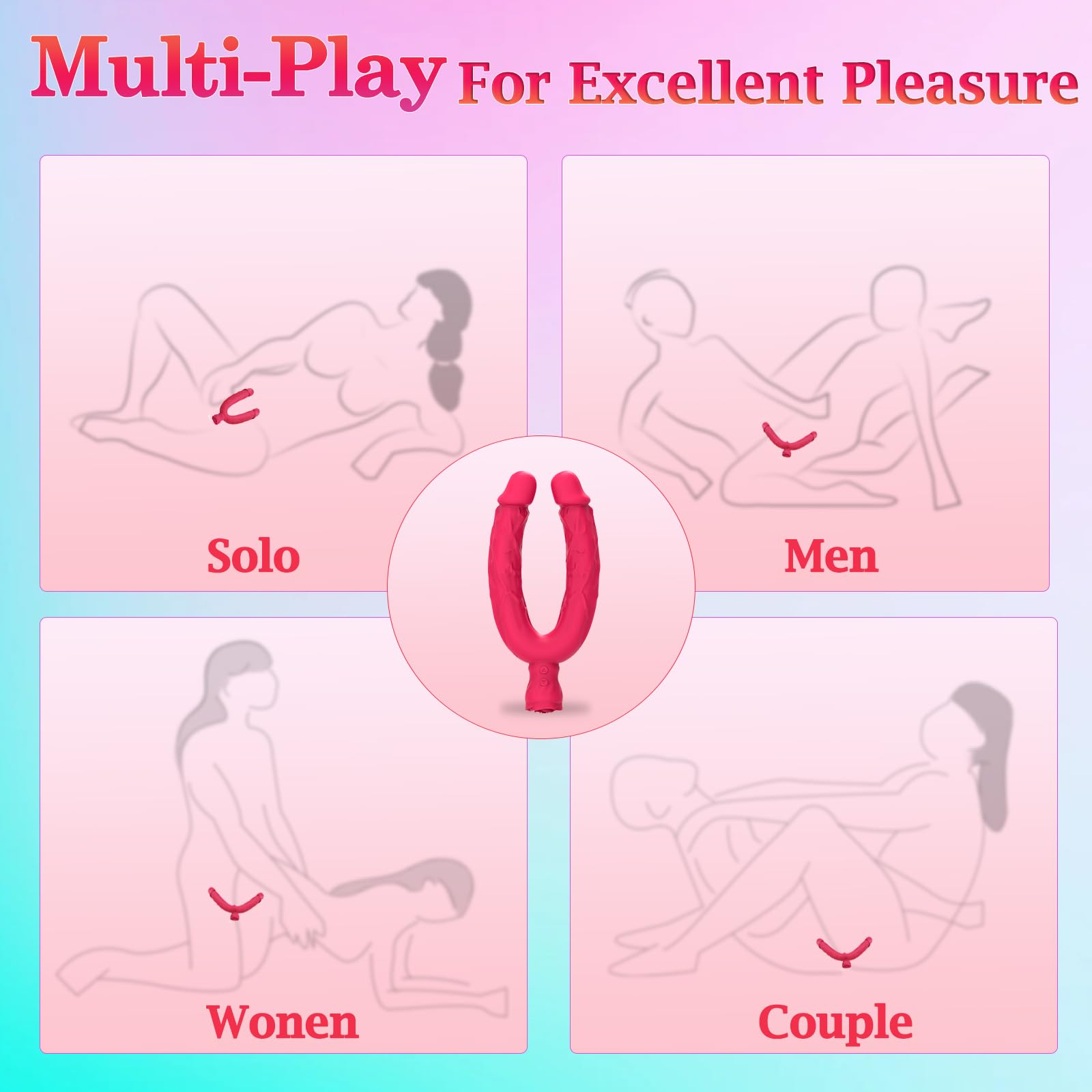 Dual Head Vibrating Dildo for Women - 10 Speed G-Spot & Anal Stimulator - Large Lesbian Sex Toy for Couples & Solo Play - Perfect for Couples Intimacy & Adult Playtime