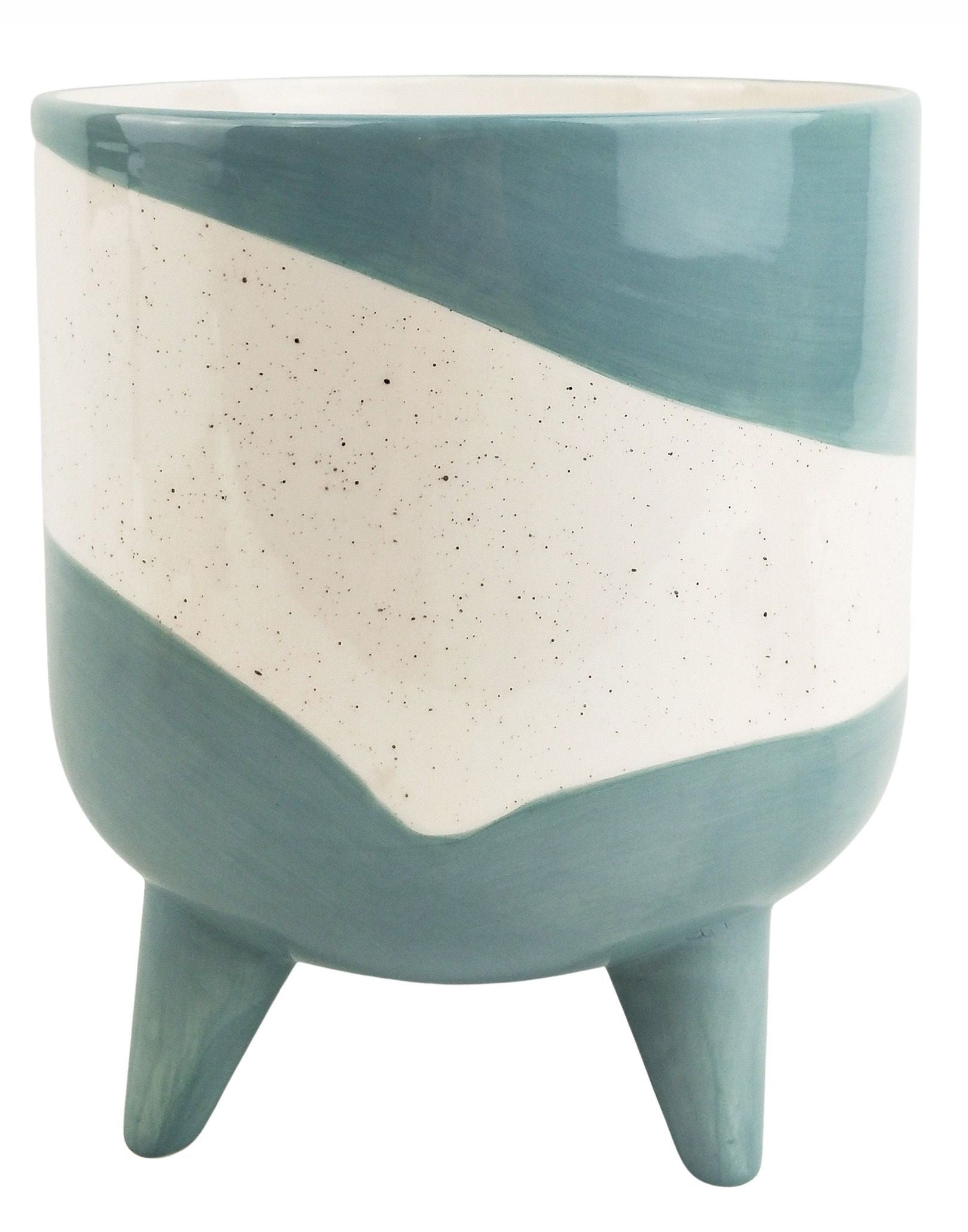 Avery Dot Planter with Legs - Blue Ceramic Flower Pot for Indoor Plants, Succulents & Home Decor | Perfect for Living Room, Office & Balcony