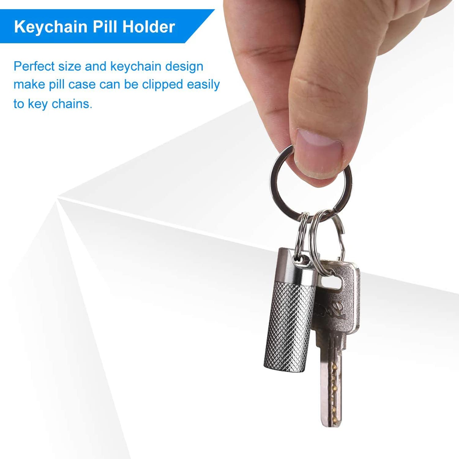 Titanium Waterproof Pill Holder Necklace & Keychain - Portable Nitroglycerin Pill Fob for Outdoor Travel, Emergency & Survival Storage (2 Pack) | Perfect for Hiking, Camping & Daily Medication Organization