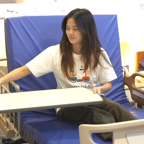 Premium Overbed Table by Paramount Bed Japan - Adjustable Height Hospital Bed Tray for Eating, Working & Reading - Ideal for Patients, Elderly & Home Care Use