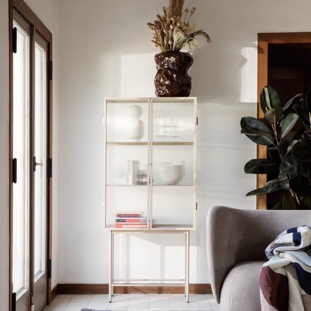 Ferm Living Haze Showcase - Modern Glass Display Case for Home Decor & Collectibles | Perfect for Living Room, Bedroom, or Office Display