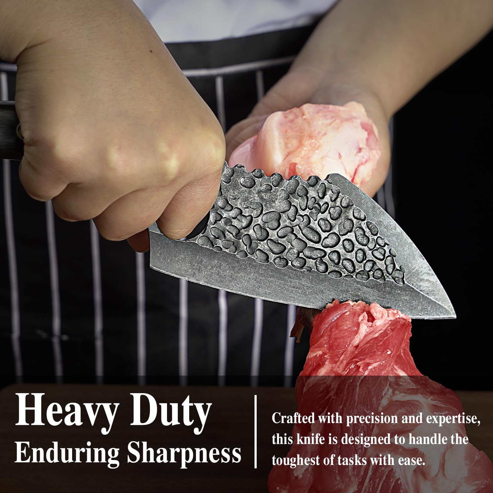 AllynX Hand-Forged Boning Knife - 5 Inch Viking Style Japanese Chef Knife with Sheath for Meat Butchering, Outdoor Camping, BBQ Slicing & Food Prep | Professional Kitchen & Hunting Knife