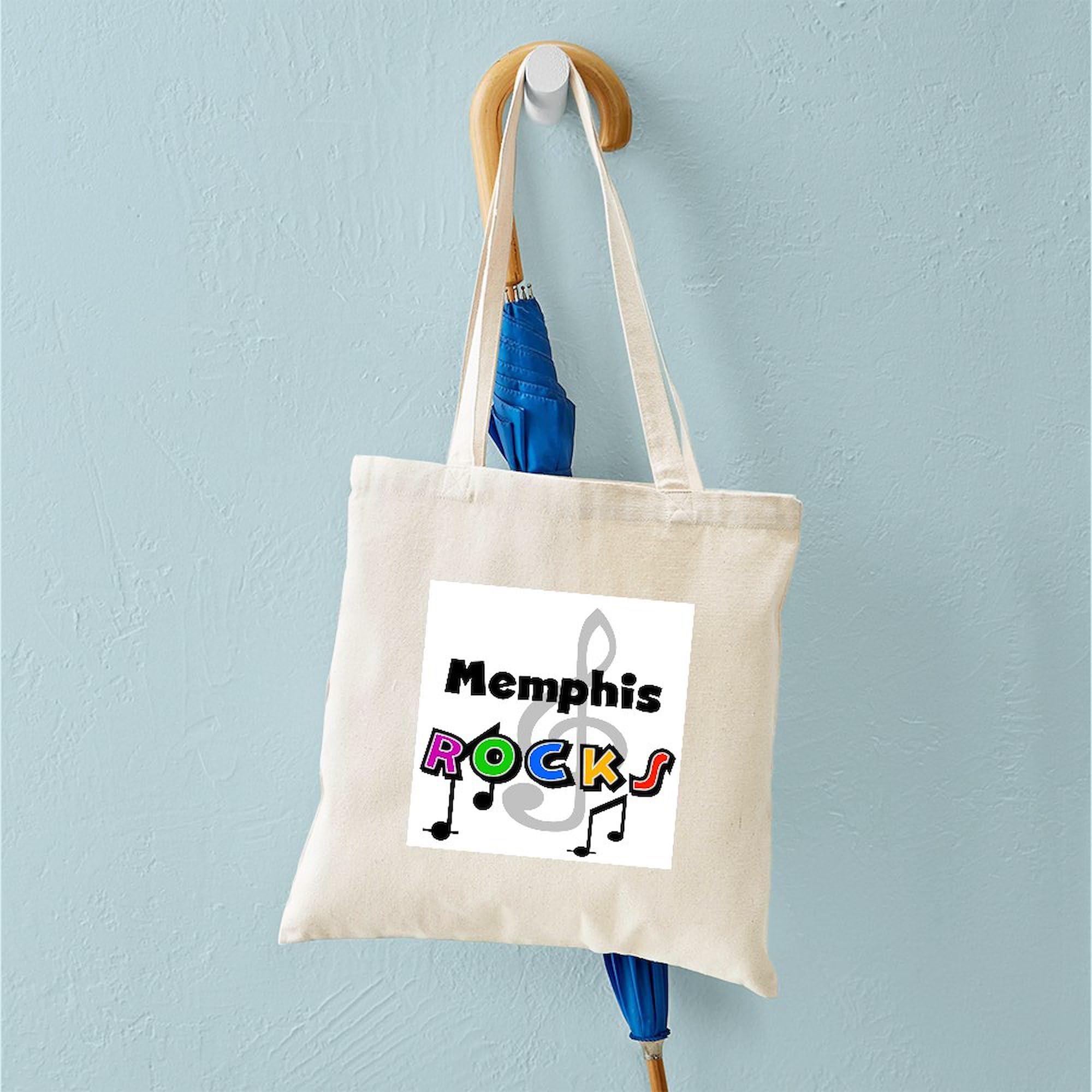 Memphis Rocks Tote Bag - Natural Canvas Reusable Shopping Bag for Groceries, Beach & Everyday Use | Eco-Friendly Cotton Tote
