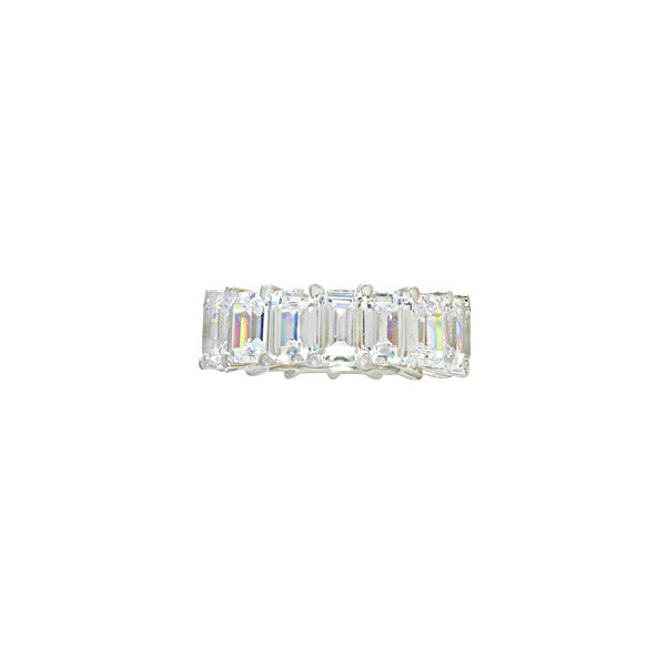 Emerald Cut Anniversary Band Ring for Women - 14K Gold or Platinum Wedding Band - Perfect for Anniversaries, Engagements & Special Occasions