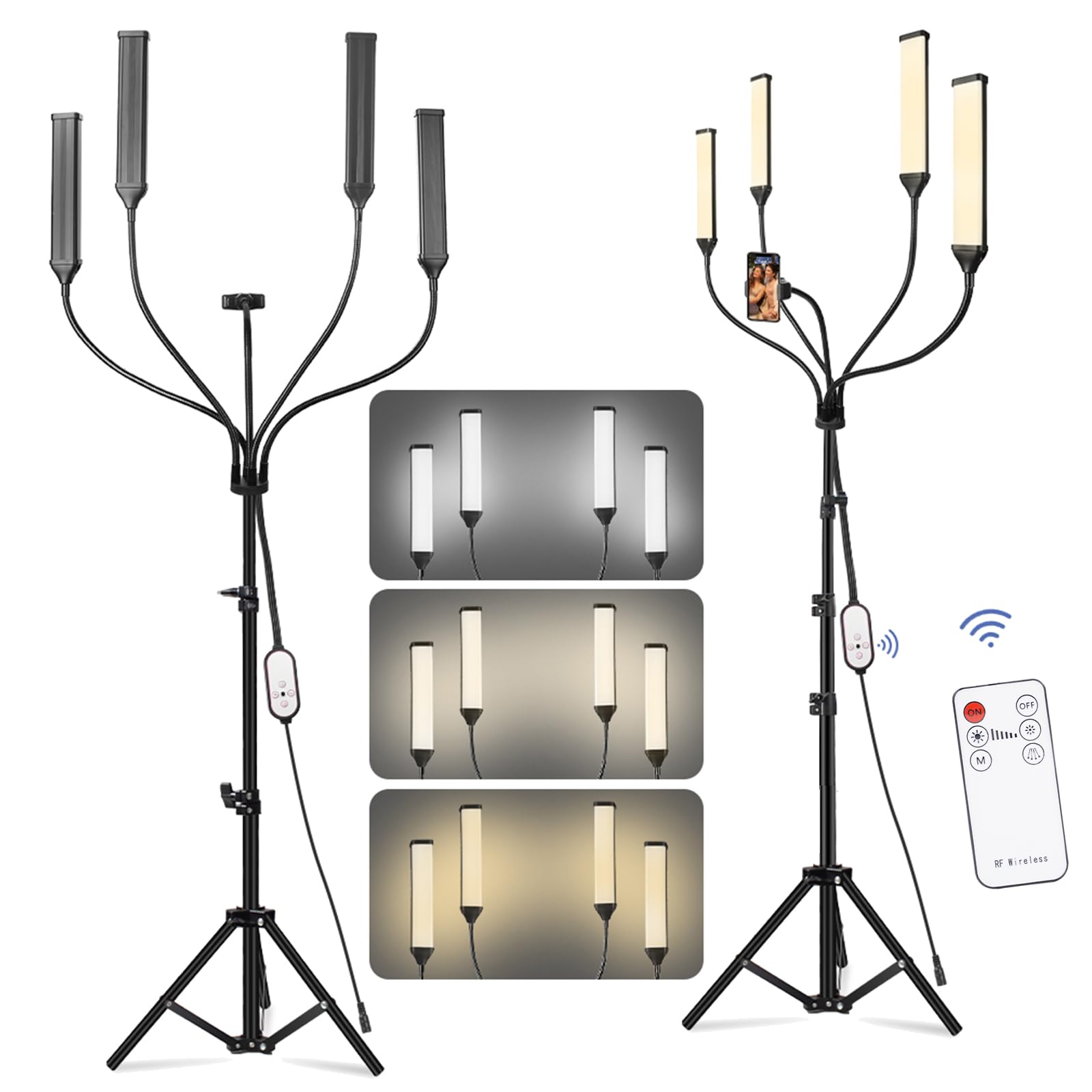 Professional 48W Dimmable LED Video Light Kit with 78.8