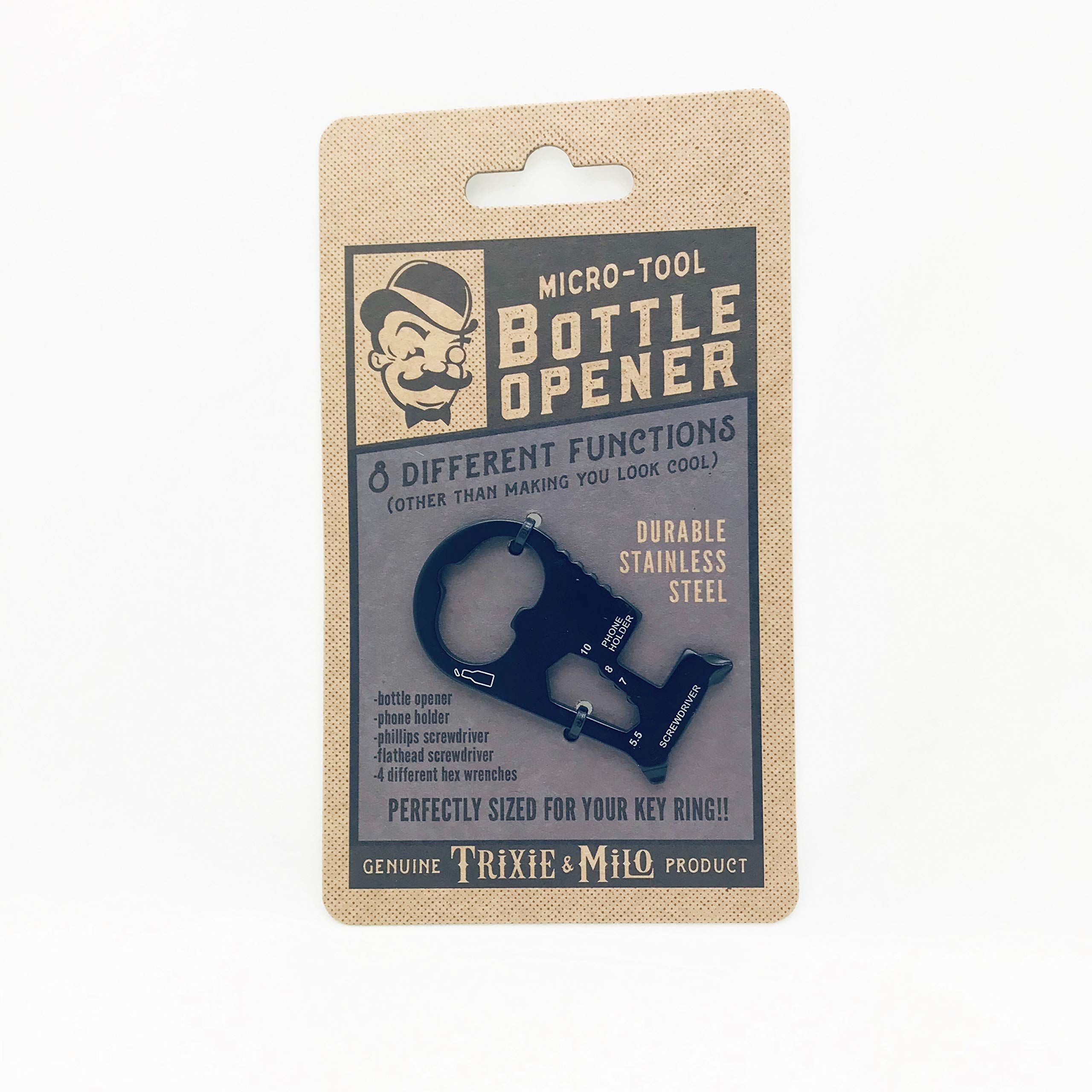 Trixie & Milo Mini Bottle Opener - Compact & Portable Keychain Tool for Beer, Soda & Beverages - Perfect for Camping, Travel & Outdoor Adventures