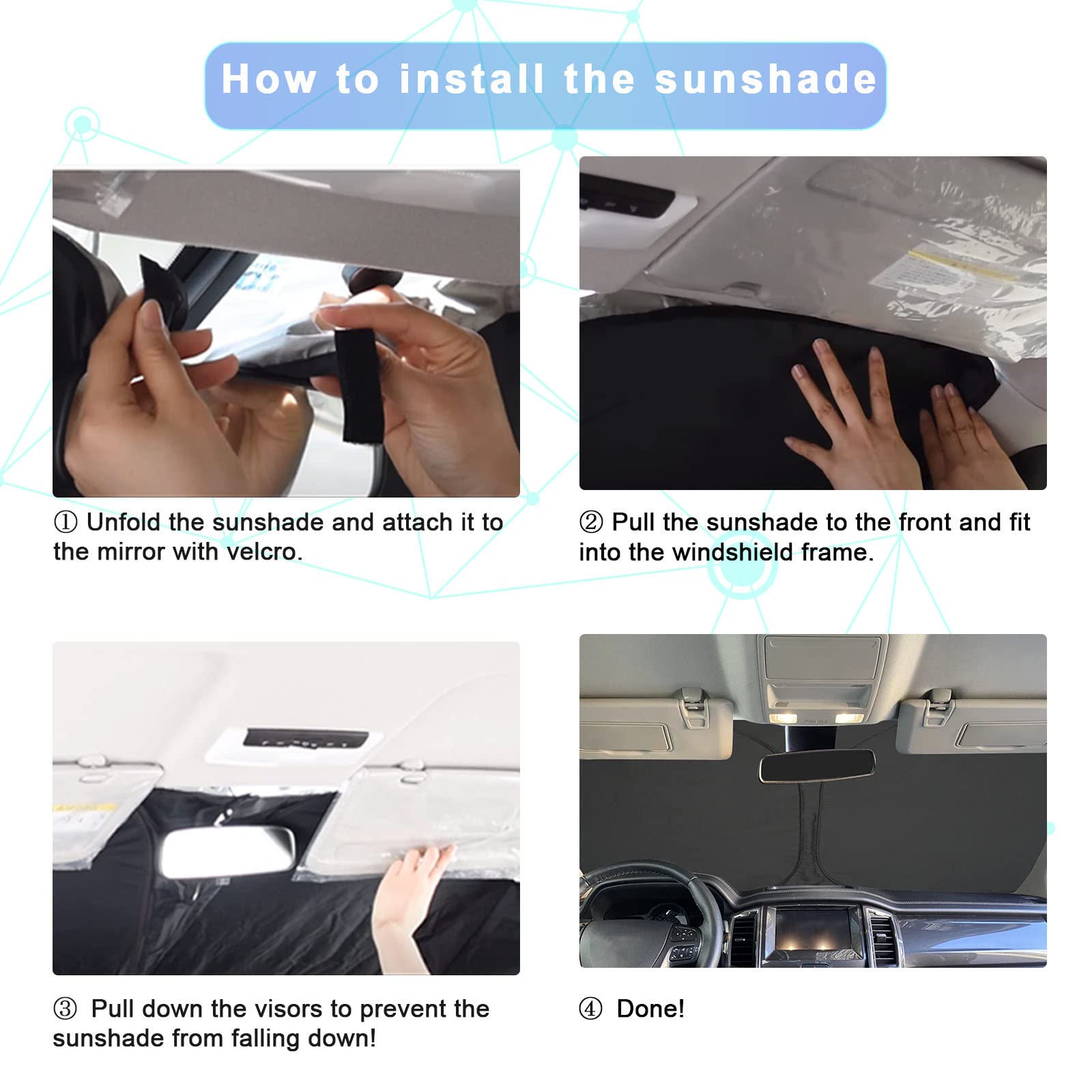 SXCY Foldable Windshield Sunshade for Hyundai Ioniq 5 2022-2025 - UV Ray Protection Car Sun Shield | Perfect for Summer Parking & Road Trips