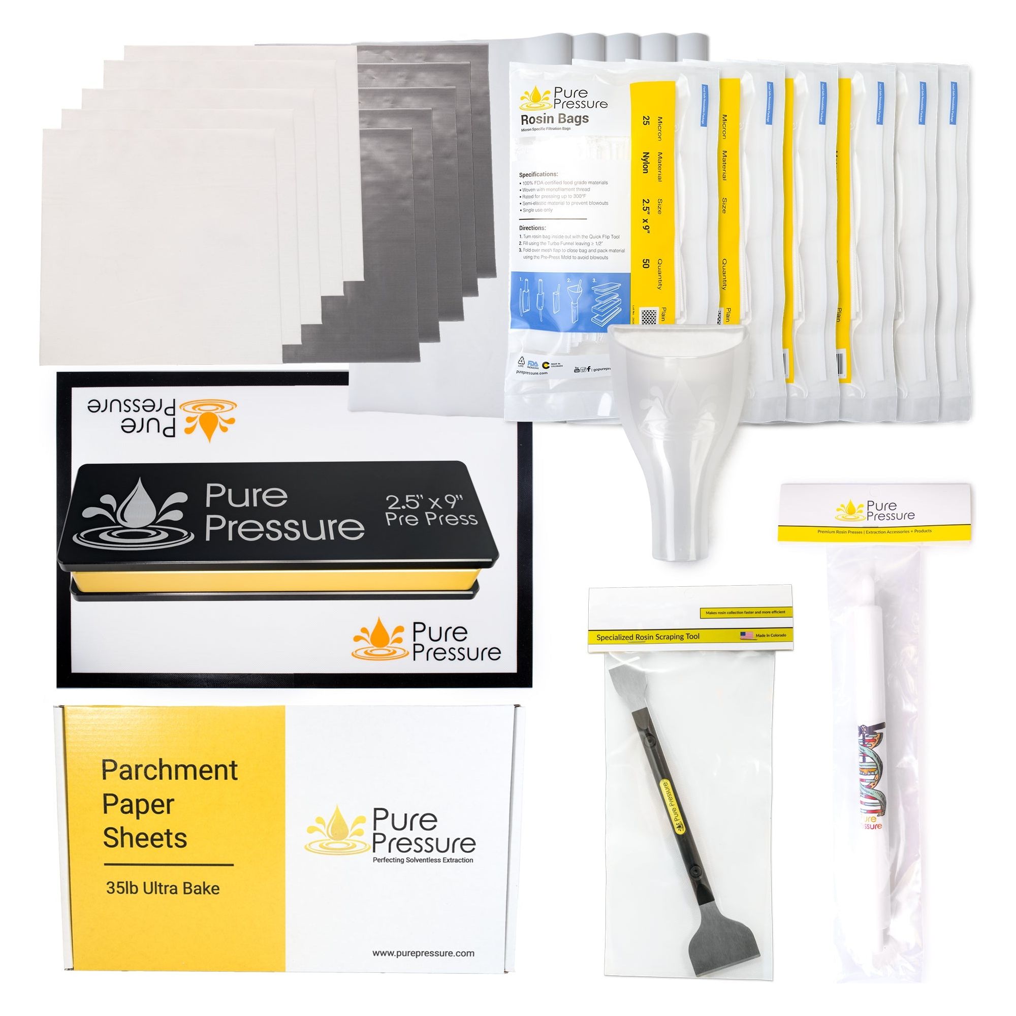 PurePressure Longs Peak Complete Accessory Kit for Rosin Press - Essential Tools for DIY Rosin Extraction at Home | Perfect for Cannabis Enthusiasts & Home Extractors