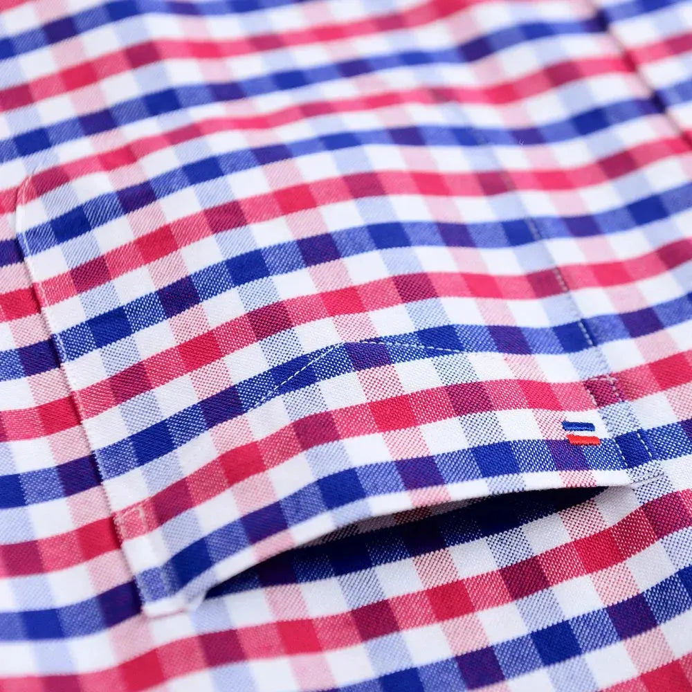 Stylish Men's Checkered Shirt with Patch Pockets - Casual Button Down Shirt for Office, Dating & Outdoor Activities