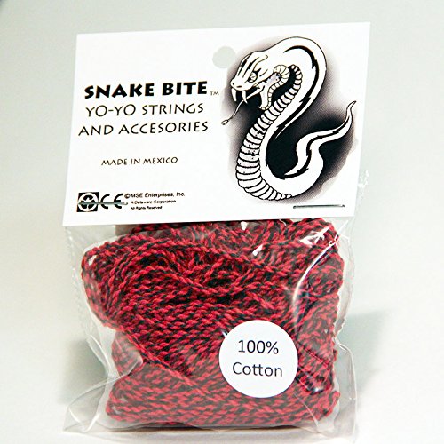 Premium Snake Bite Yo-Yo Strings - 100% Cotton Yo-Yo Replacement Strings in Blood Black - Durable Performance for Professional & Beginner Yo-Yo Players - Perfect for Competitions, Tricks & Everyday Play