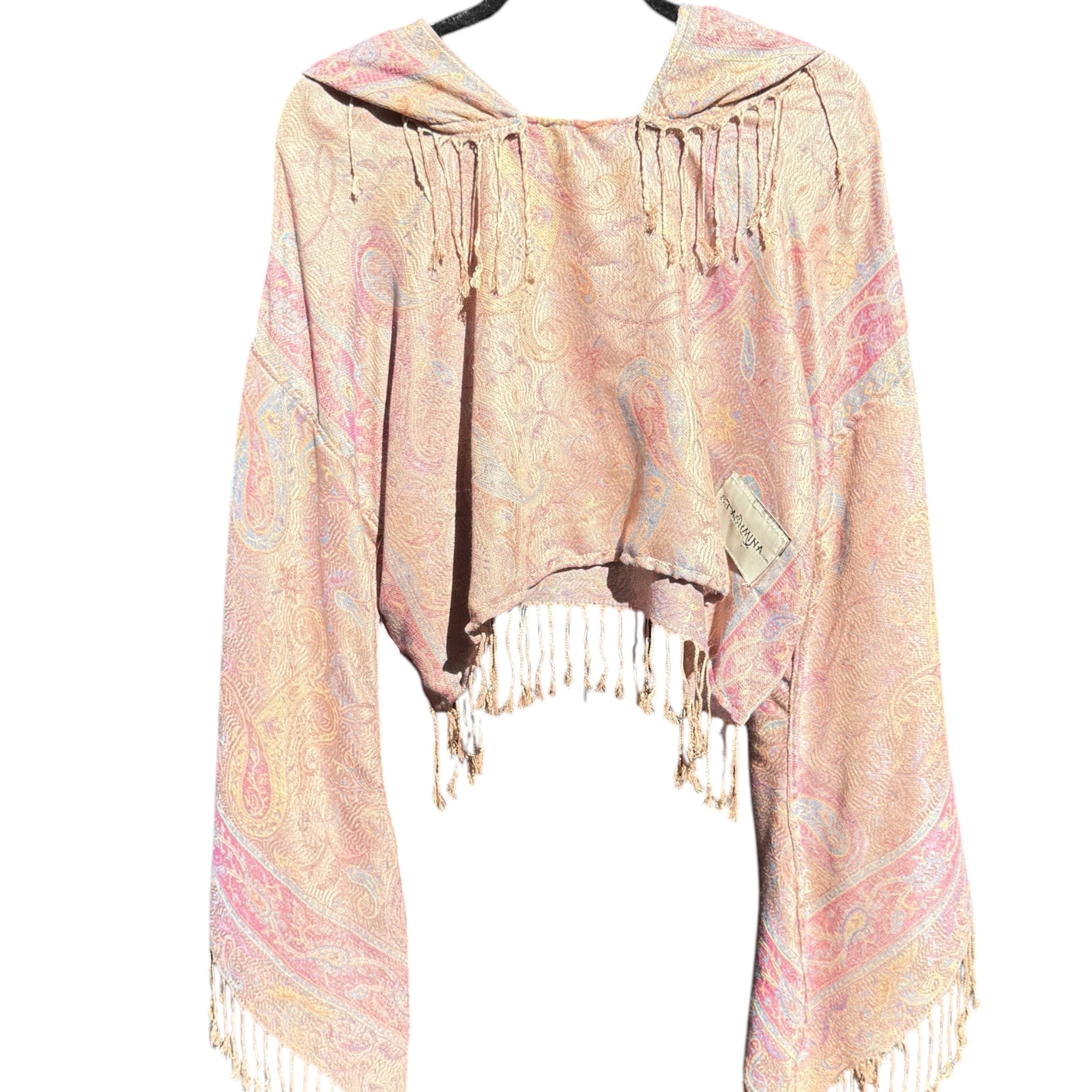 Butterfly Bell Pashmina Top - Flowy Boho Paisley Print Desert Scarf for Women | Perfect for Beach Cover-Up, Festival Outfits & Layering