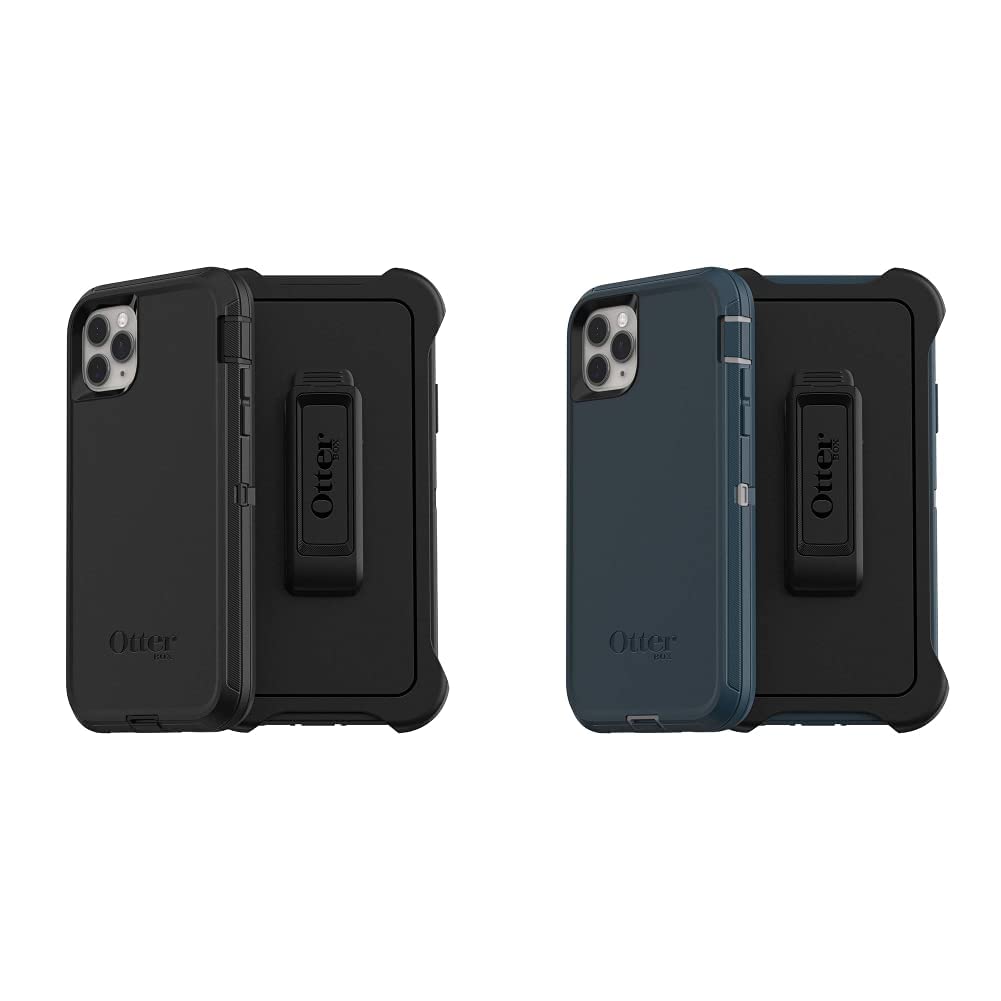 OtterBox Defender Series Screenless Edition Protective Case for iPhone 11 Pro Max - Black & Gone Fishin (Wet Weather) | Heavy Duty Shockproof Cover with Port Protection | Perfect for Outdoor Activities, Fishing & Extreme Sports