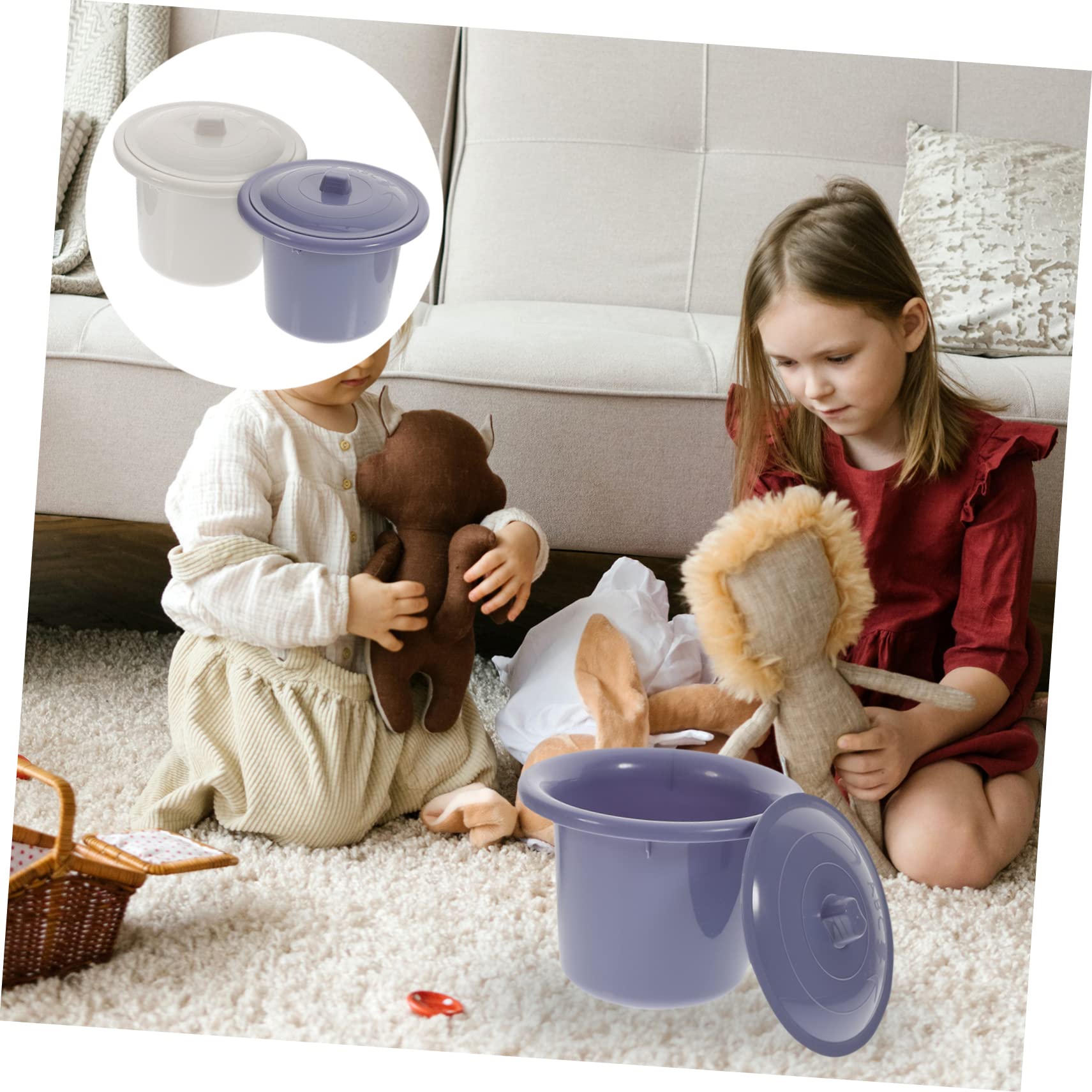 2pcs Portable Spittoon for Elderly Men & Adults - Travel Urinal Pail with Lid, Car Potty Container, Convenient Chamber Pot for Home & Outdoor Use - Ideal for Road Trips, Camping & Bedridden Care
